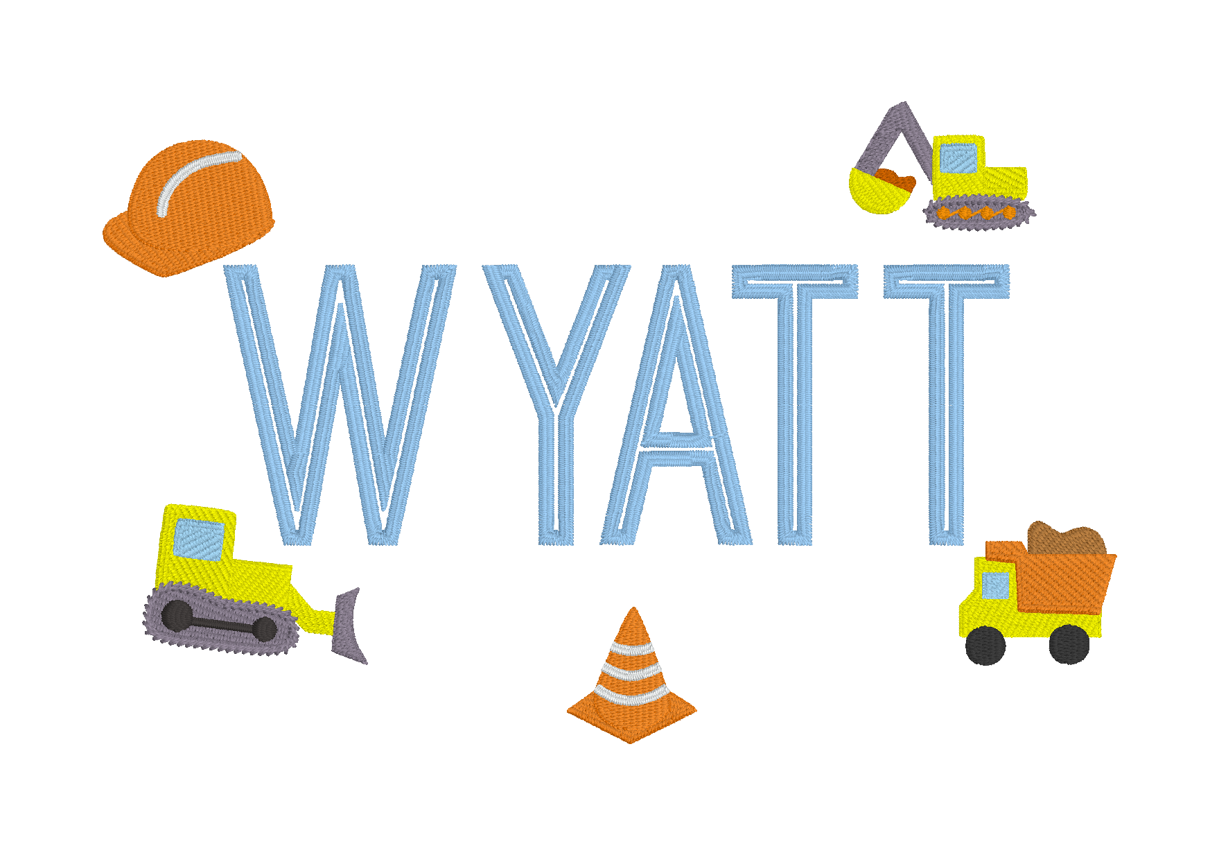 C002 — Construction Name Layout
Frame a name with a playful mix of construction vehicles, a hard hat, and a traffic cone.
Make it yours: Choose the name, construction-motif mix, placement, and colors.
Motif references: D0366 · D0367 · D0829 · D0838 ·