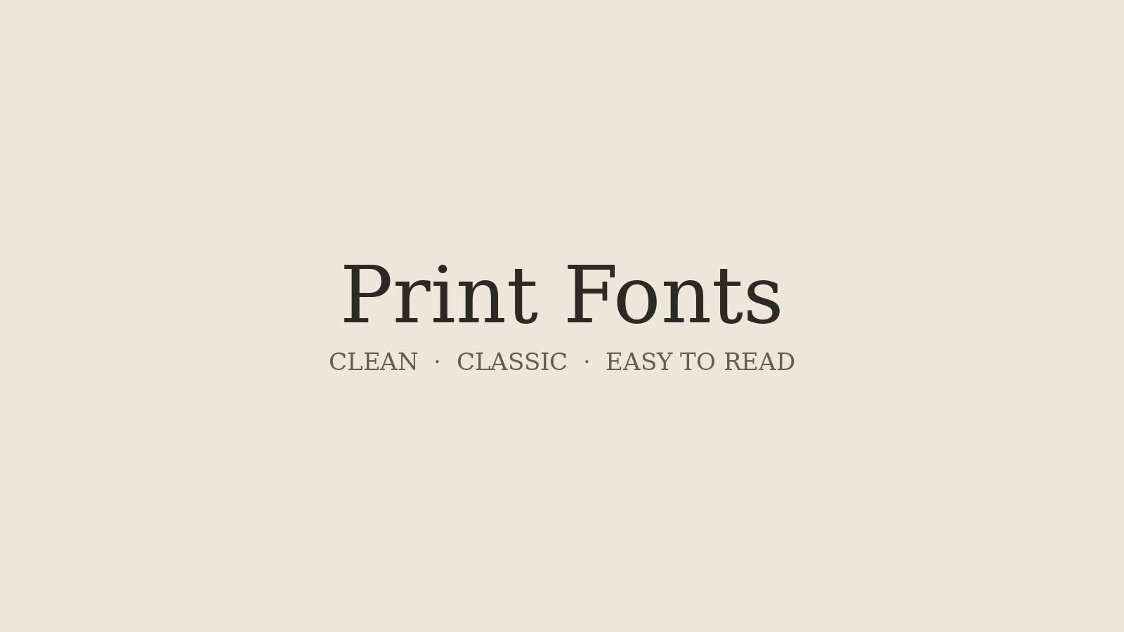 Print Fonts