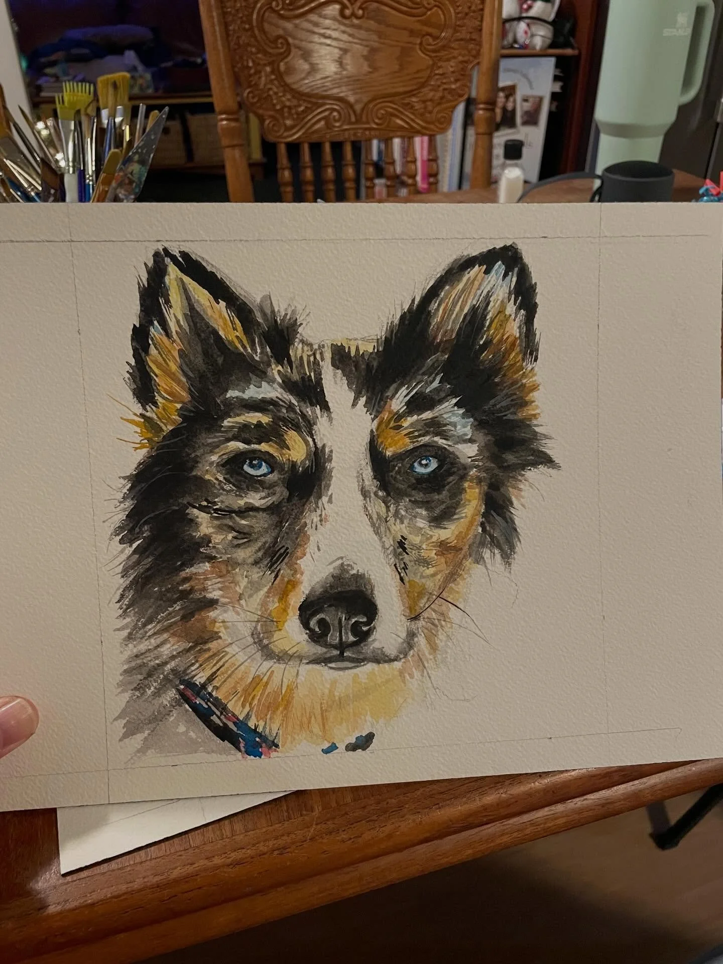 Evolution of a painting&hellip;seeing the layers come together and burst with life is my favorite.
🎨🎨🎨🎨
#watercolor #watercolorillustration #dogportraits #dogportraitartist #nhartist #jessemacmasterart