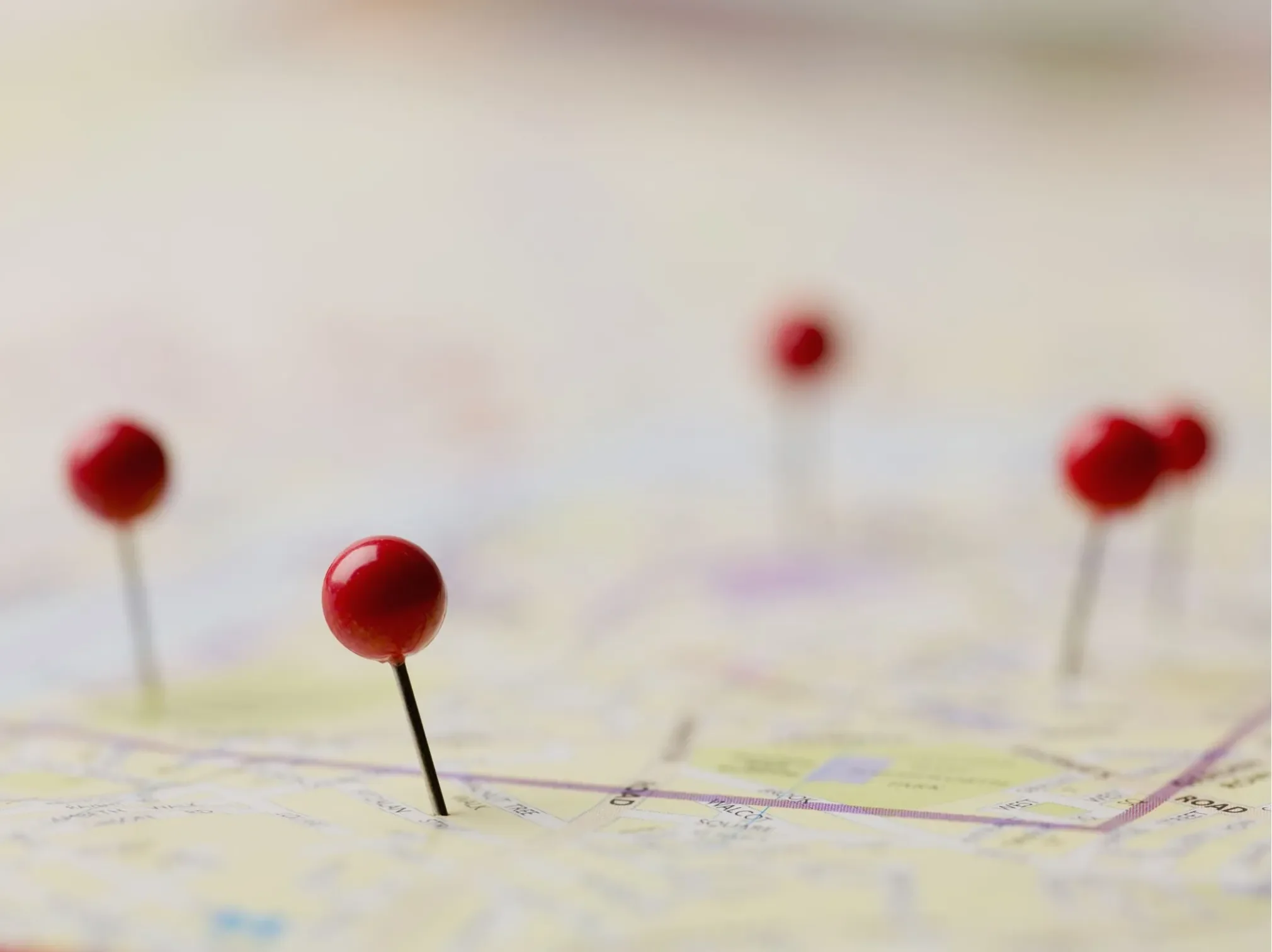 Map with red pins symbolizing Metheus Consultancy’s market expansion planning services, helping businesses enter new markets with data-driven strategies.