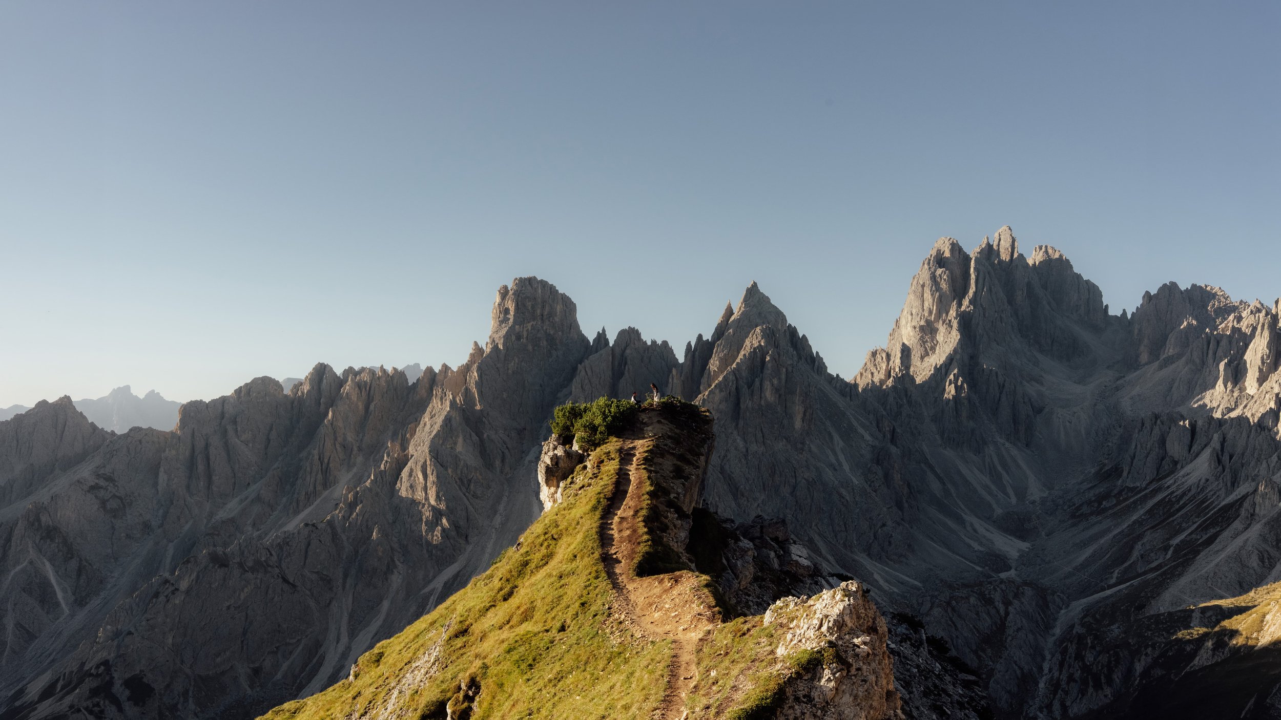 Sunrise over the dramatic peaks of Cadini di Misurina in the Dolomites, Italy.