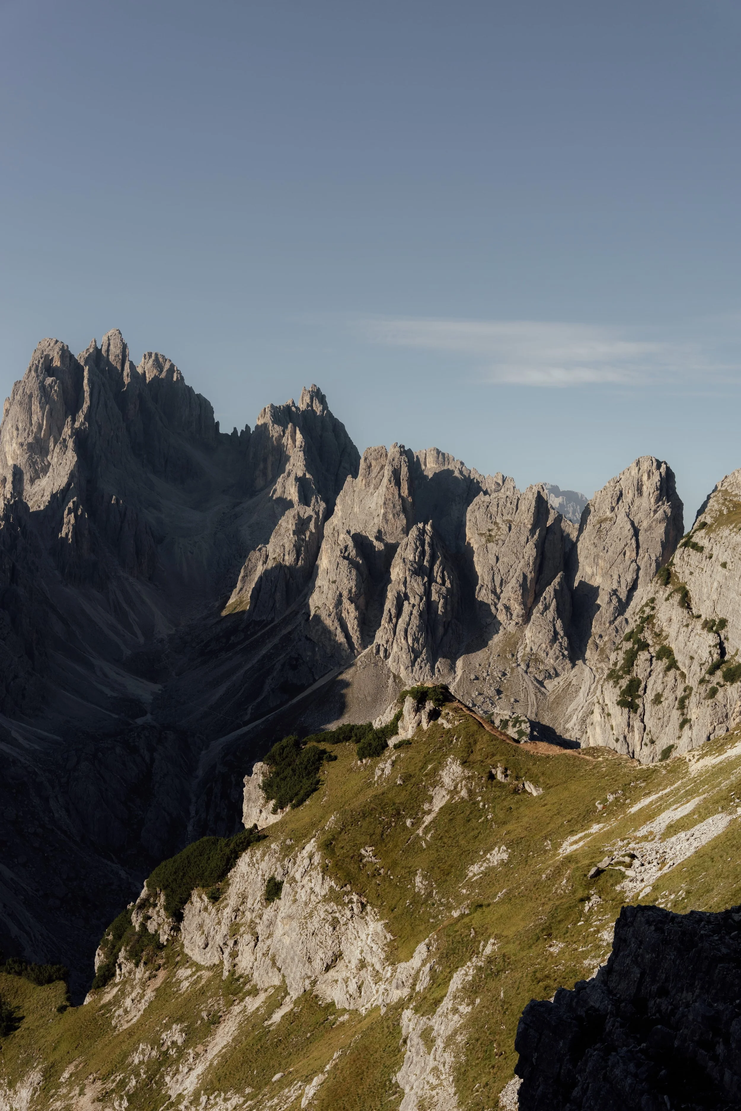 Mountain landscape in the Italian Dolomites at sunrise, an atmospheric setting for a surprise proposal.