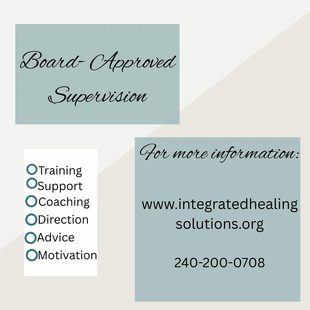 Are you an LG and looking for supervision? Nicole offers board-approved supervision. Sessions are virtual to help accommodate busy schedules. 
*Let's meet for a consultation to see if we are a good fit. 
*Please reach out via call or text @ 240-200-0