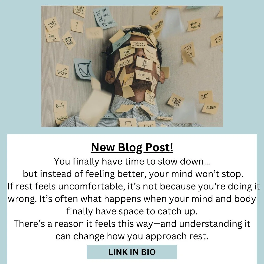 You finally have time to slow down&hellip;
but instead of feeling better, your mind won&rsquo;t stop.

If rest feels uncomfortable, it&rsquo;s not because you&rsquo;re doing it wrong&mdash;it&rsquo;s often what happens when your mind and body finally