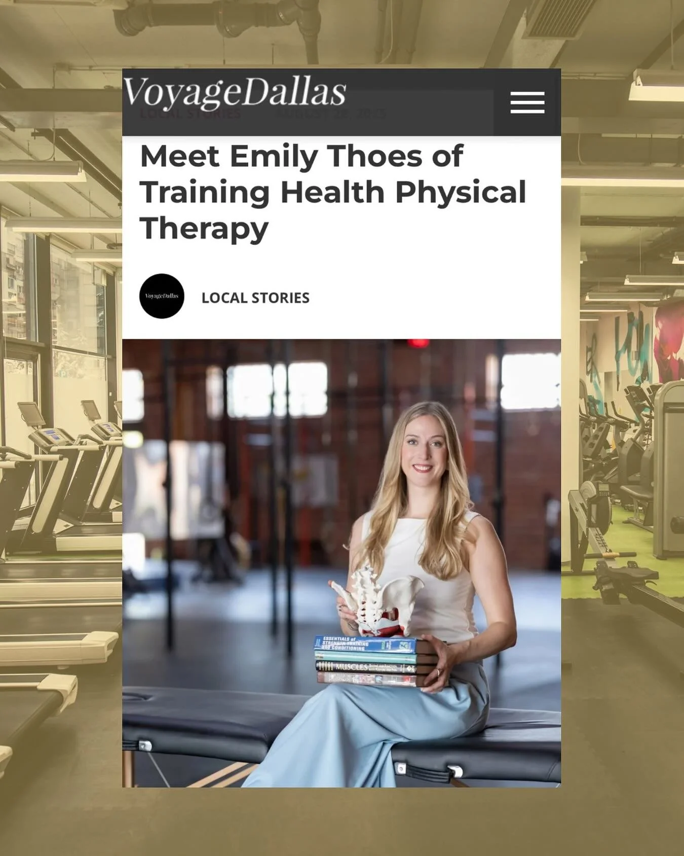 Grateful to be featured in @voyagedallas! At Training Health, we&rsquo;re changing the game when recovering from pain, injury, or pelvic floor dysfunction. To us, fitness and healing go hand in hand 🤝

Link in bio if you&rsquo;d like to check it out