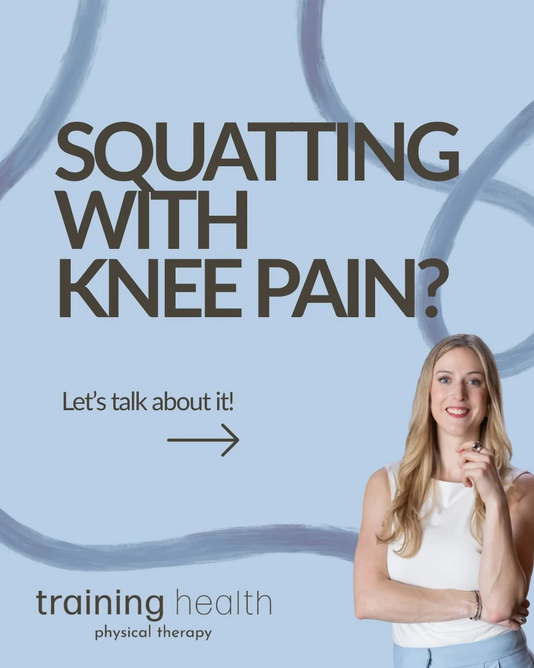 Are you feeling knee pain when you squat? Don&rsquo;t push through it 😬

Check your form and your programming first. Sometimes that&rsquo;s all it takes. Not sure if your form is right or if you&rsquo;re doing too much for leg day? I&rsquo;ve got yo
