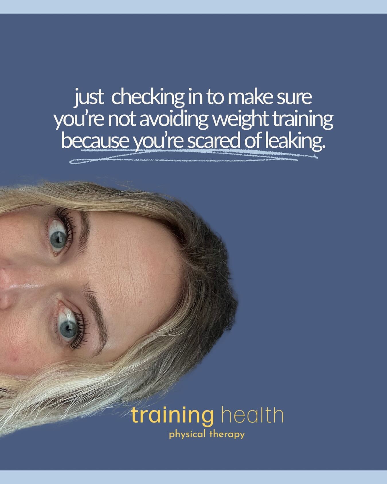 Weight training for women is a non-negotiable if you want to keep your bone density and muscle mass over your lifetime. And who doesn&rsquo;t want that?! 🙌

If leaking is your barrier to starting a fitness routine, we can fix that. At Training Healt