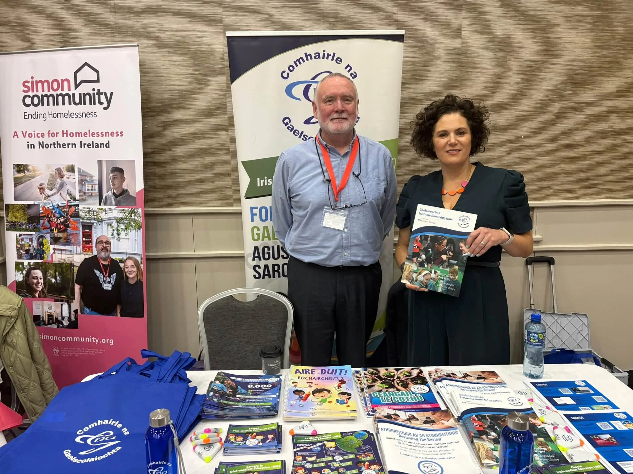 Tarlach Mac Giolla Bhríde, CnaG Senior Policy and Advocacy Officer; Claire Hanna, SDLP Leader