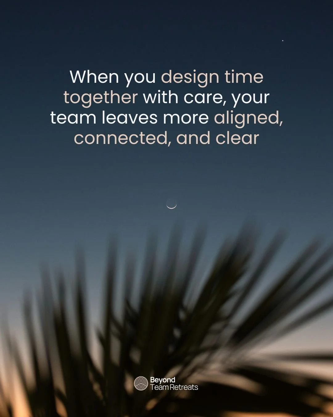 Time together isn&rsquo;t just about the agenda &mdash; it&rsquo;s about the intention behind it. 

Thoughtfully designed retreats create space for teams to align, recharge, and move forward with clarity.

#TeamRetreat #RemoteTeamLife #LeadershipDeve
