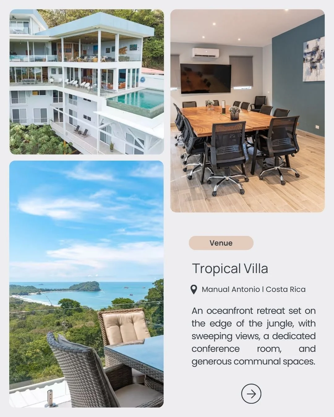 Ocean views, conference room, and space to connect&mdash;this place has it all 🌊🌴

#TeamRetreat #CompanyRetreat #WorkRetreat #Offsite #TeamCulture #CostaRicaRetreat #RetreatDestination