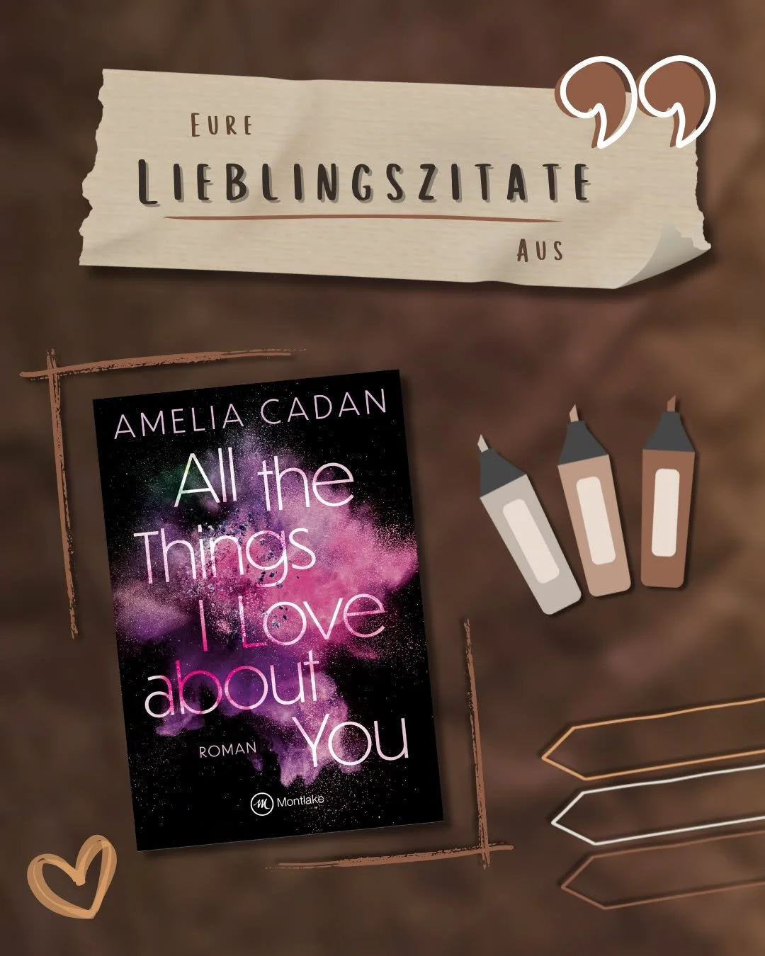 Wusstet ihr, dass ich euch stalken kann? (Bitte hier fieses Antagonistenlachen vorstellen.)
Ich kann n&auml;mlich einsehen, welche Stellen in meinen Montlake-B&uuml;chern am h&auml;ufigsten markiert wurden 😁

Damit ich den ganzen Spa&szlig; nicht al