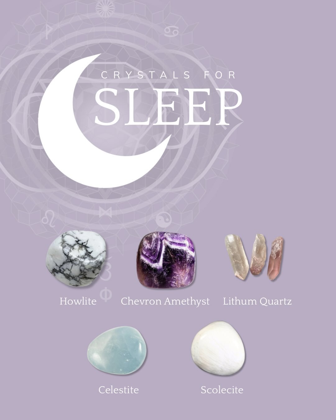 Looking for crystals to help with sleep or deeper connection to your dreams? Here are a few crystals we love:

🌕Howlite: The stone of serenity | For restful sleep and a calm mind

🌕Chevron Amethyst: The stone of dreams | For improved dream recall

