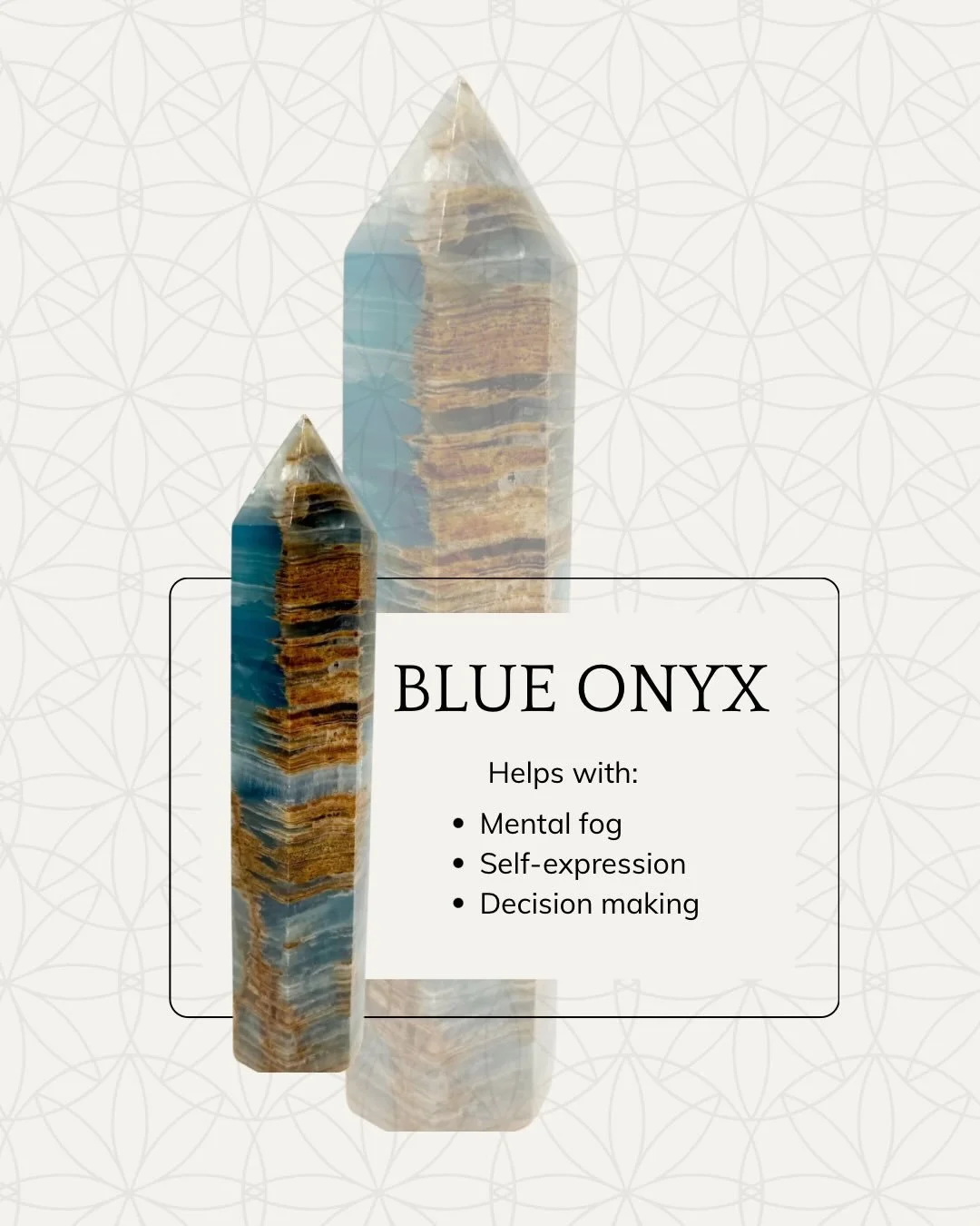 ‼️💎New crystals are here!&nbsp;

All of our new inventory is now available in store and online! Swipe through the carousel to see some of the highlights. We got in a ton of new towers from blue onyx to Prehnite to snowflake obsidian. Going through a