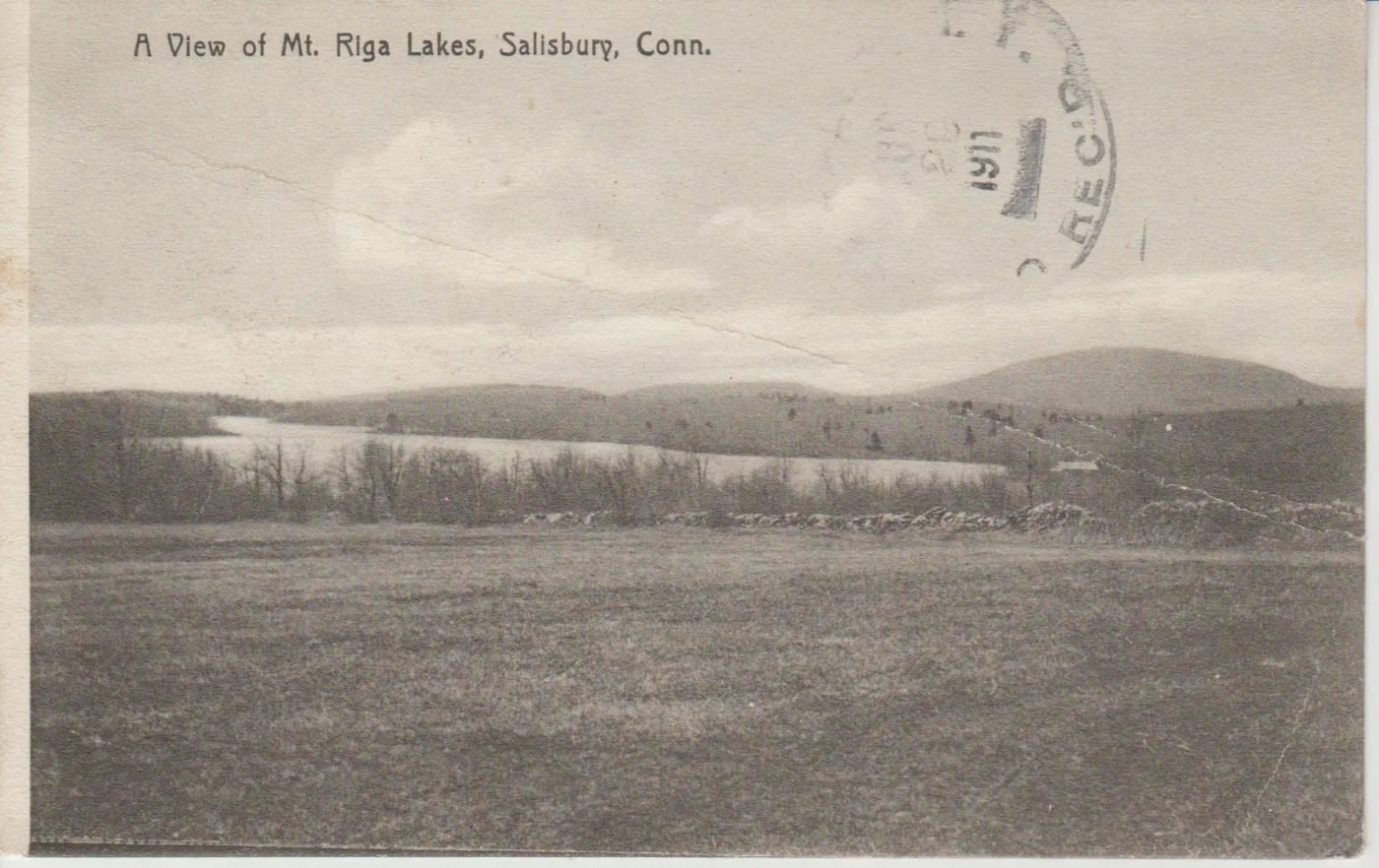 A View of Mt. Riga Lakes, Salisbury, CT - Postcard