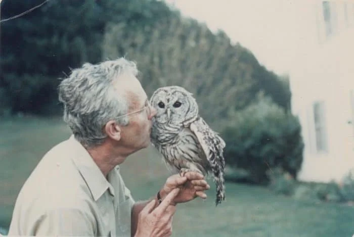 Morgan Bulkeley, III With His Pet Barred Owl