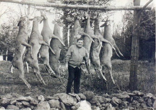 Babe Ruth During Deer Week at Road's End, 1940's