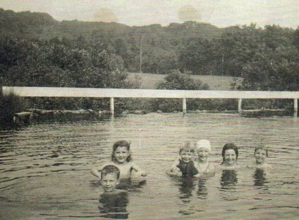 The Alander Swimming Hole - Bob and Lynn Washbourn, Bunny Mack Laite, Ann W. Garrett, Mary Stuart Whitbeck Robertson (Copy)