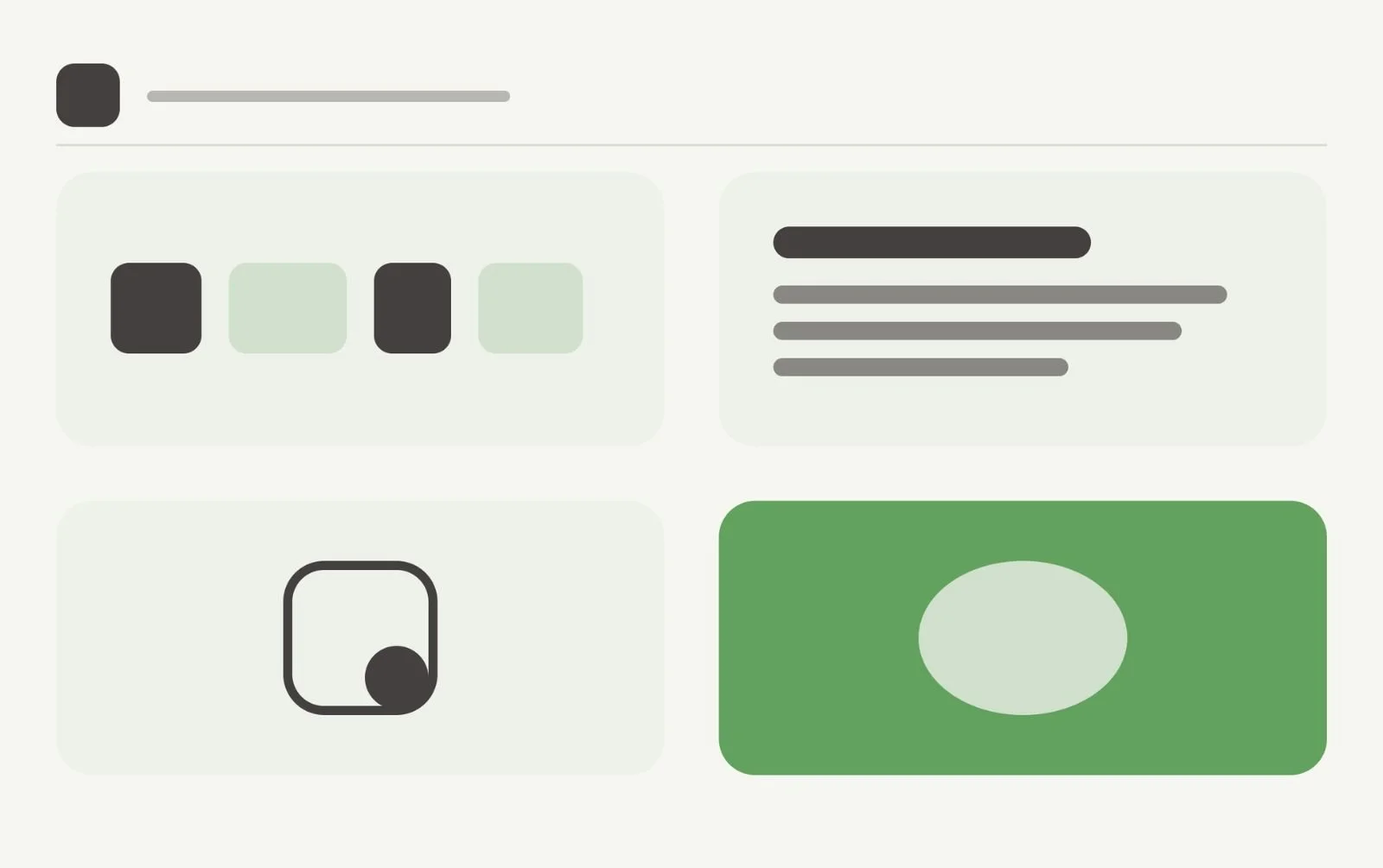 Abstract illustration of a brand guidelines page with colour palette, typography and logo tiles