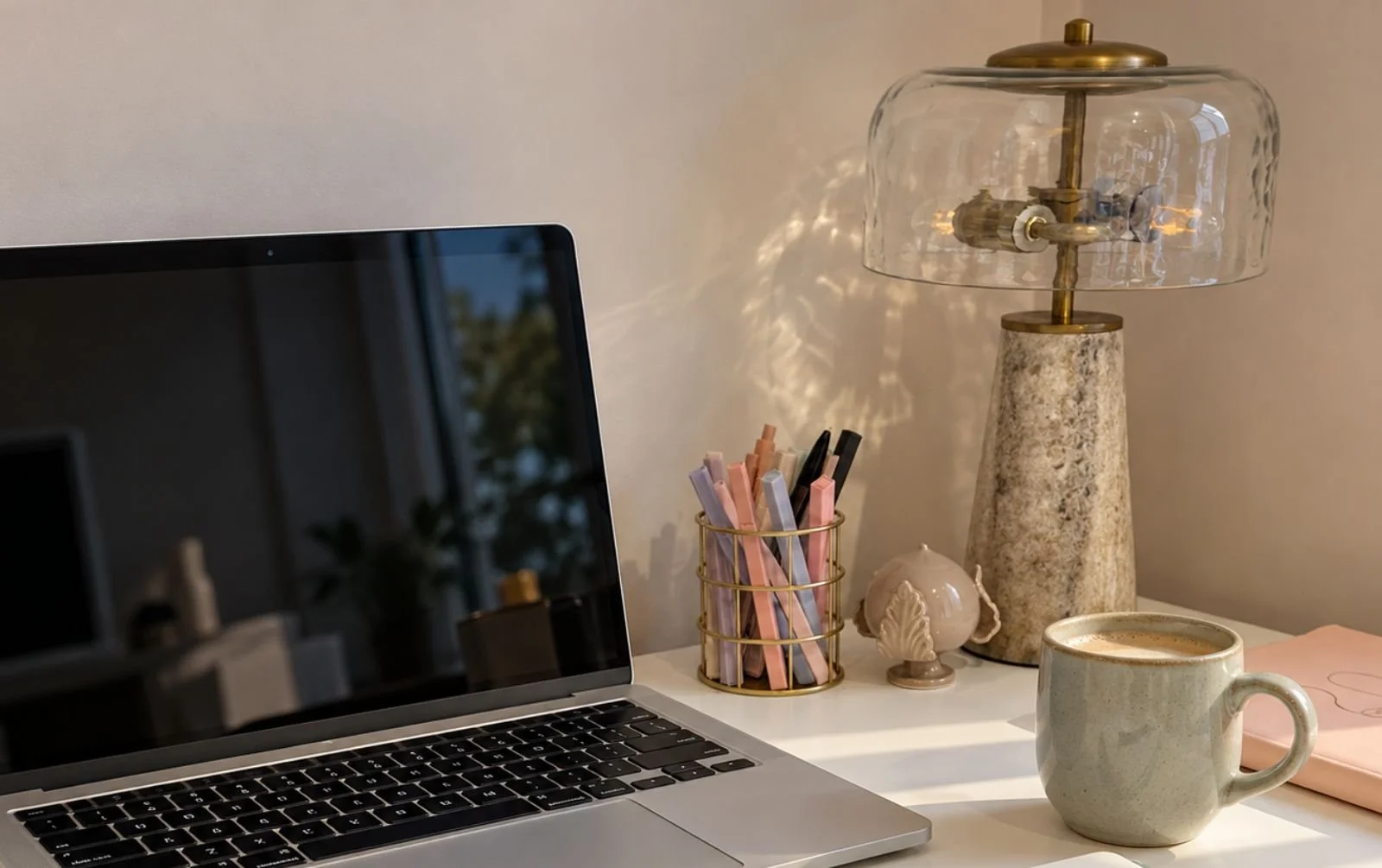 Laptop displaying website traffic and search performance data for an SEO strategy