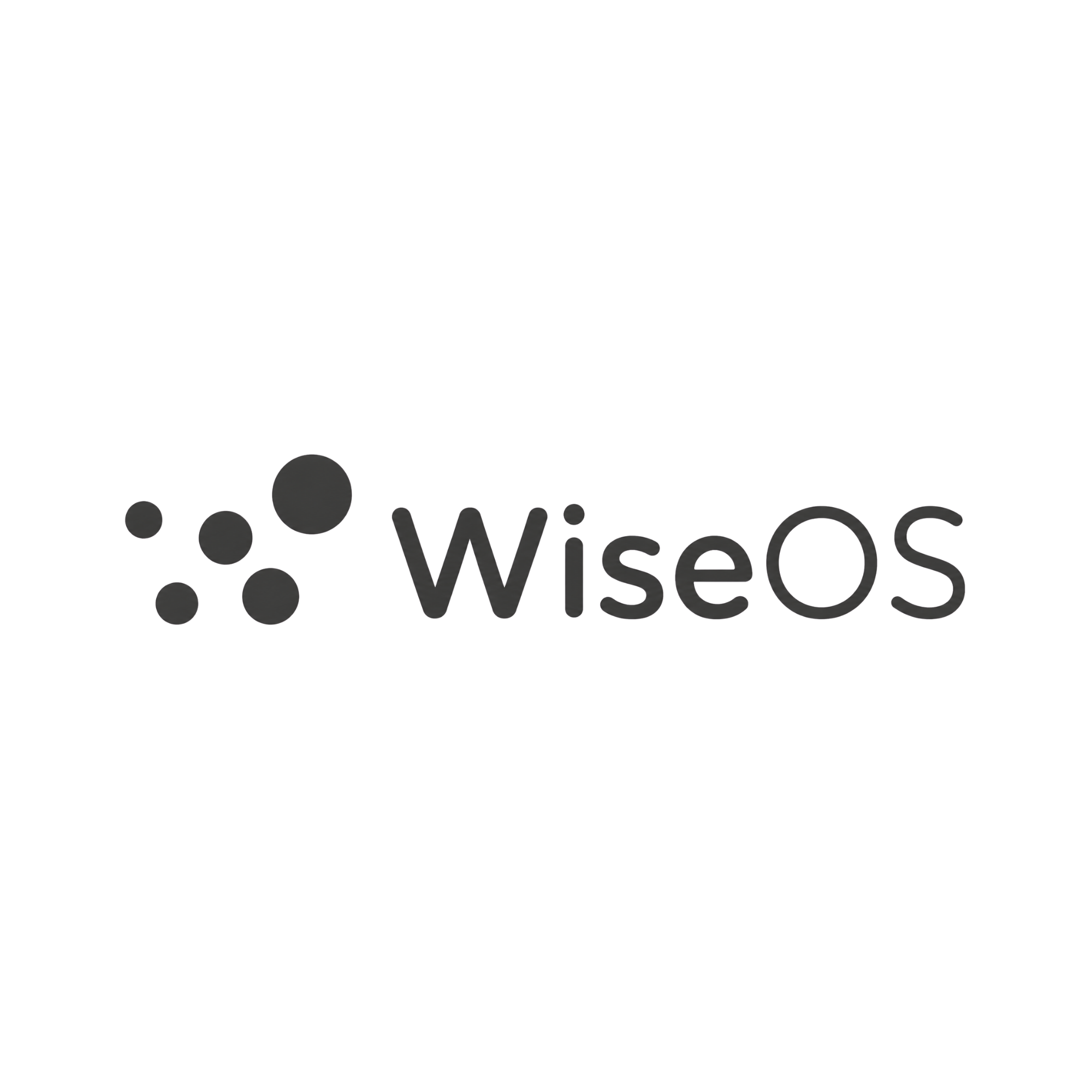Black background with the word "WISES" written in gray lowercase letters, and a series of gray dots decreasing in size leading towards the word from the left.