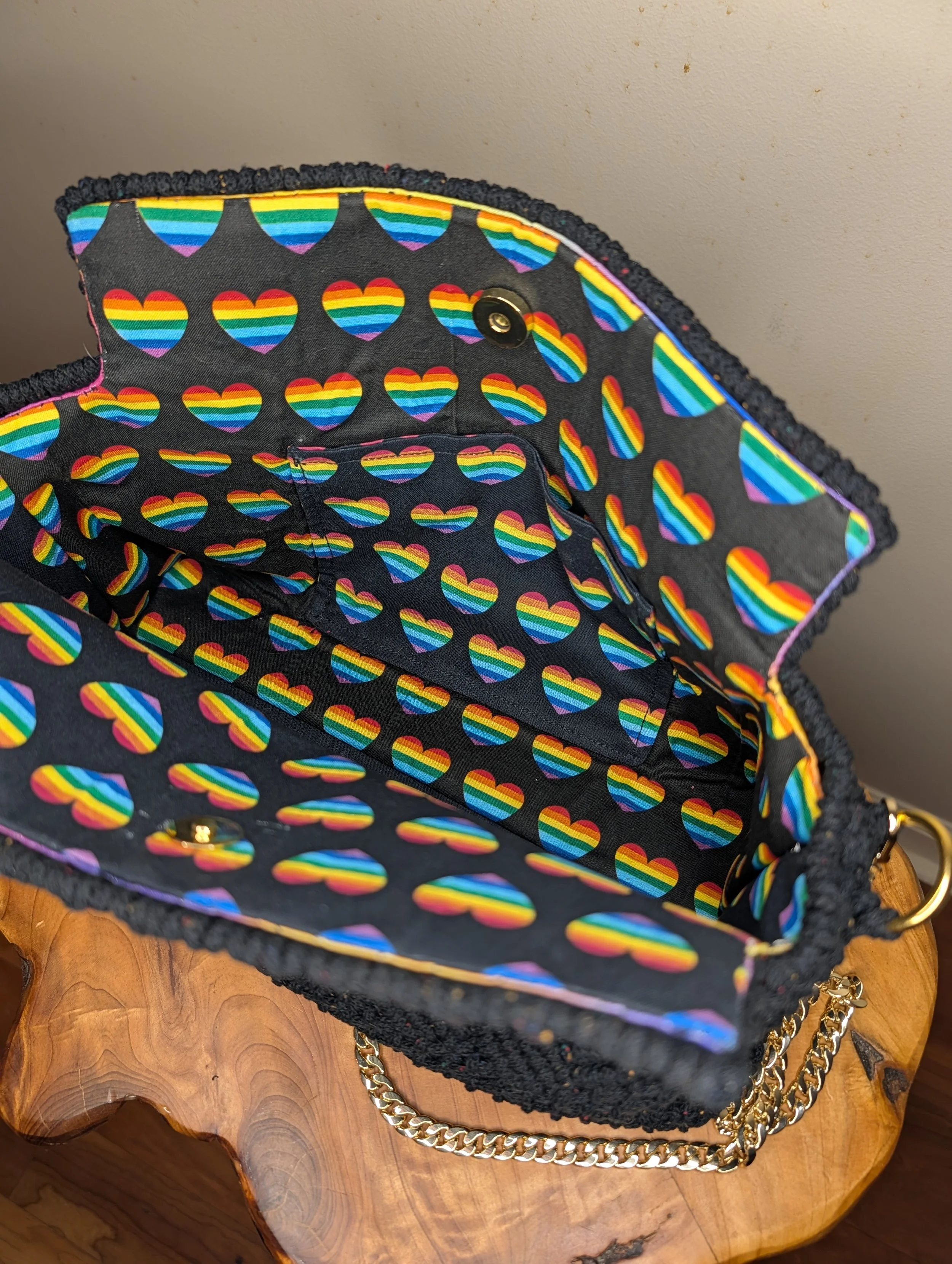 Macramé Purse with Handstitched lining