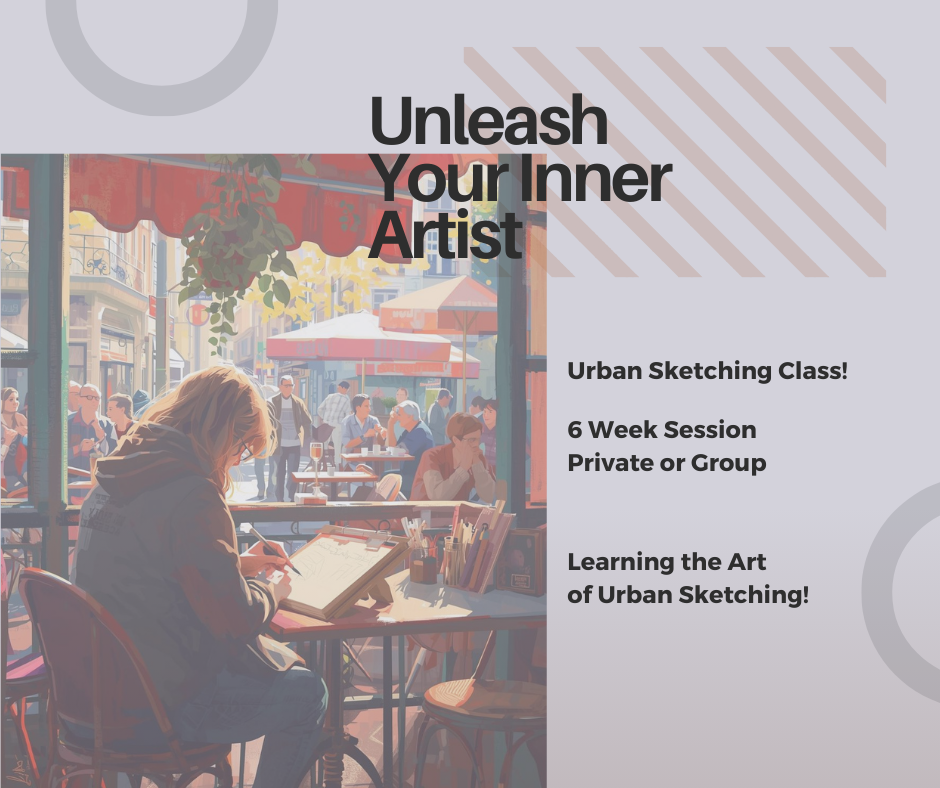 Woman Sketching in a Cafe