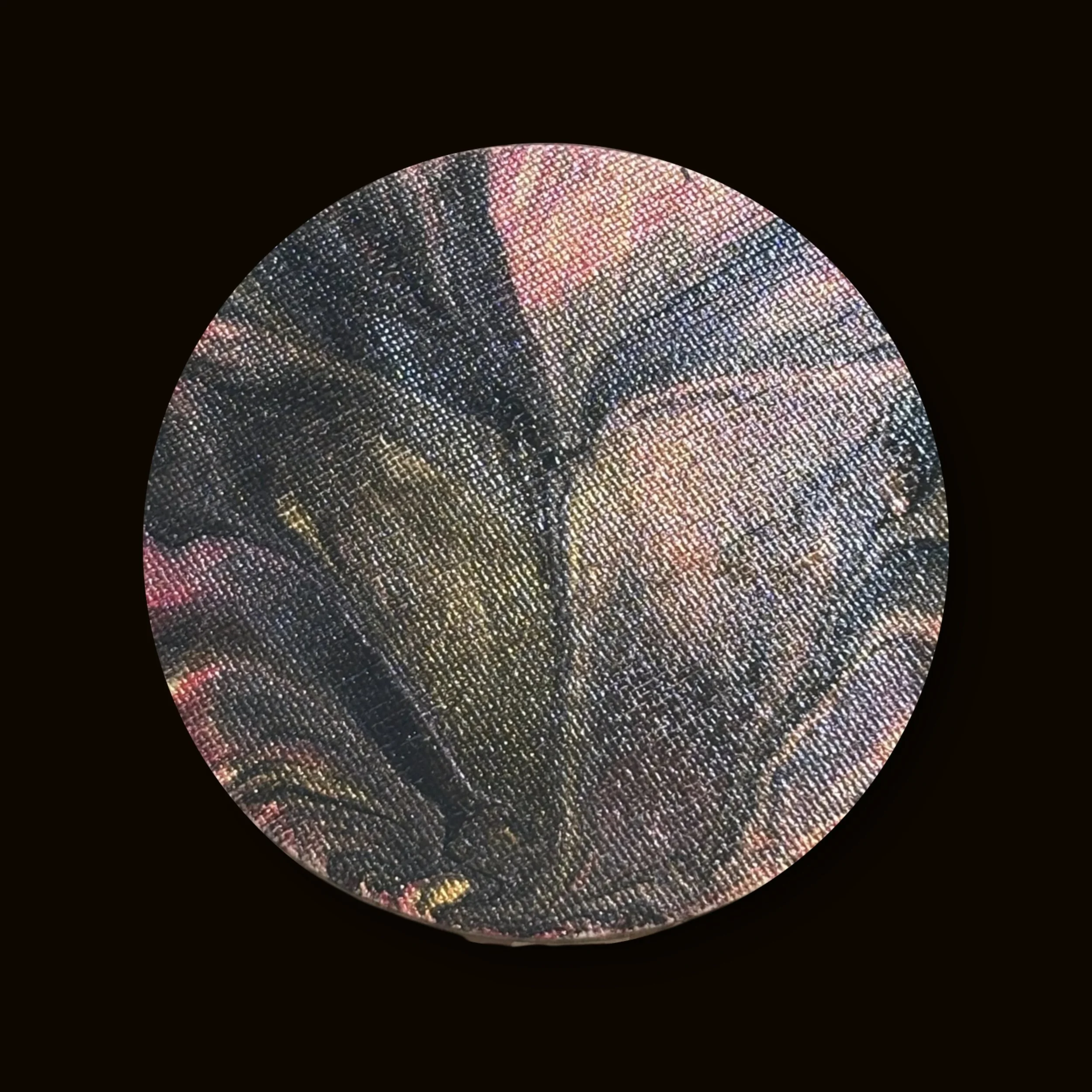 Mini-toile magnétique de forme ronde "Floraison Douce"