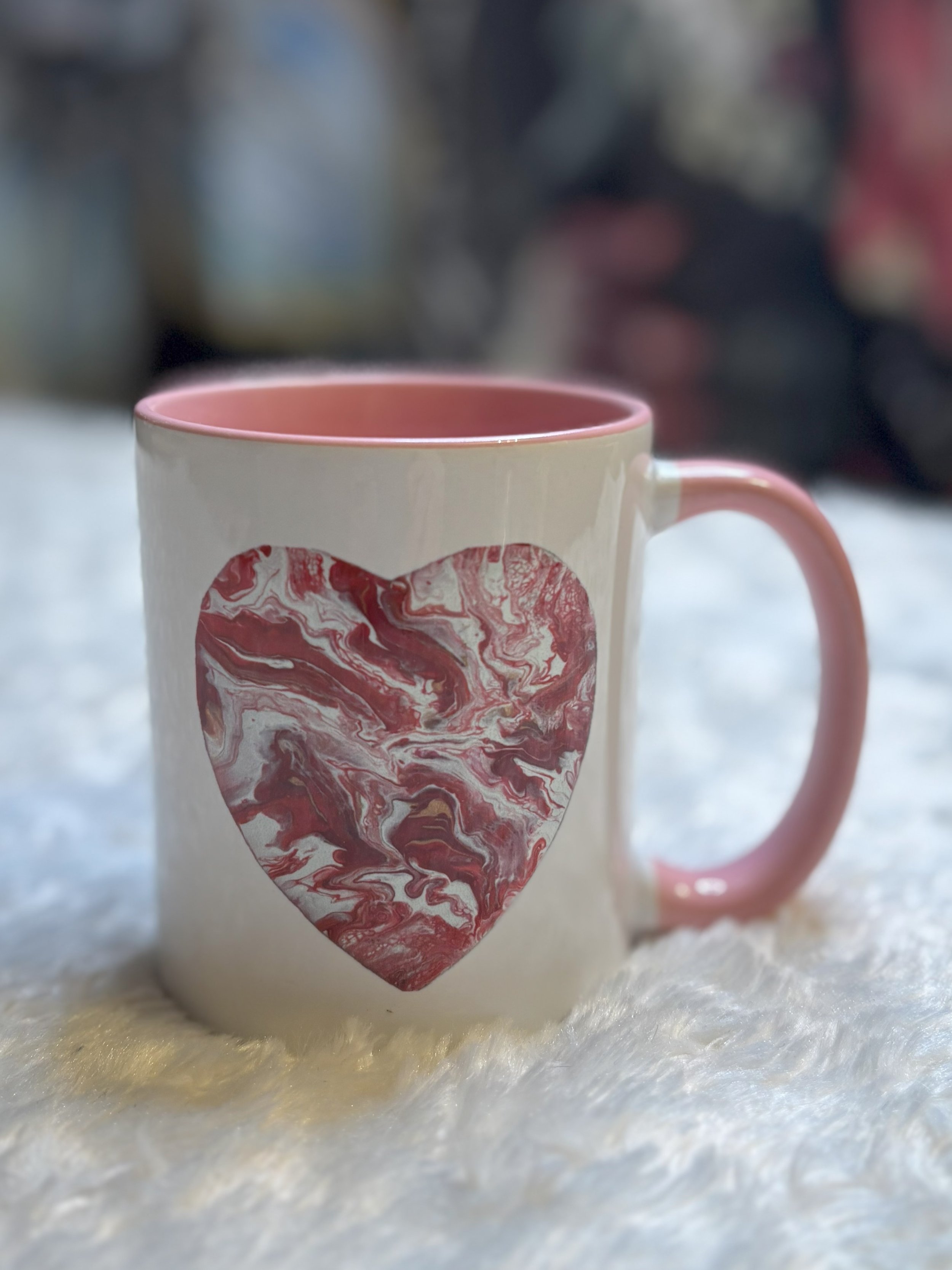 Mug en céramique résistante - Reproduction devant et dos de "Coeur Grenadine"