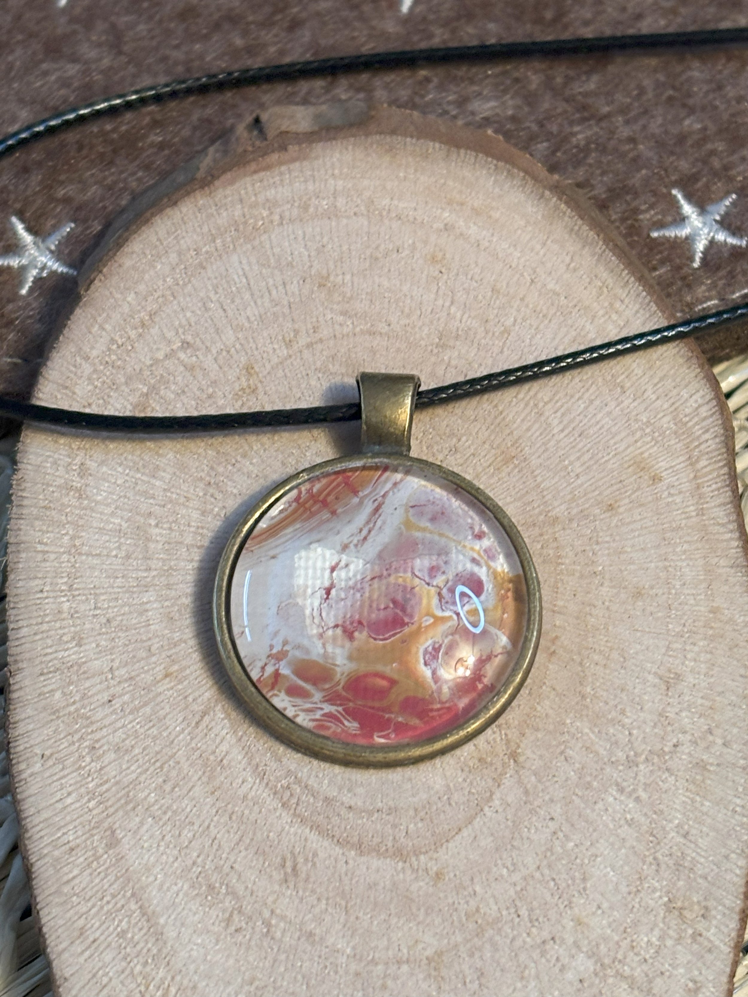 Collier Rond rose, beige et nacre - n°4