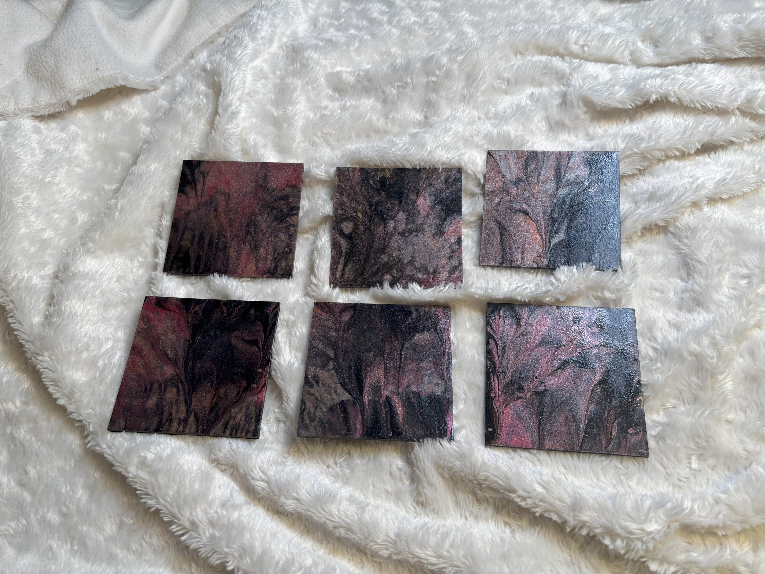 Ensemble de six dessous de verres "Roses"
