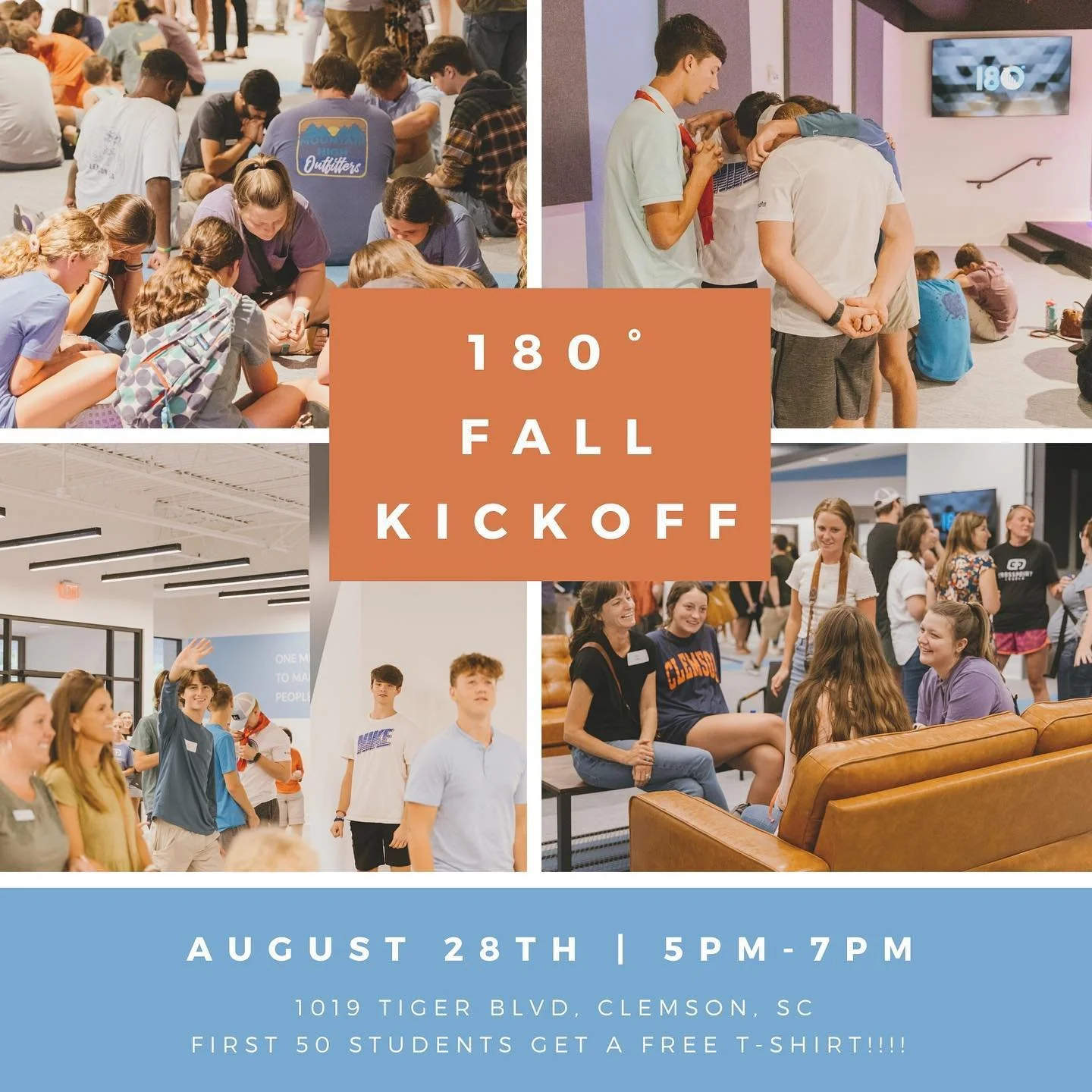 We&rsquo;ll be kicking off the fall semester with a huge night of fun in our brand-new space! We&rsquo;ll have dinner, games, giveaways, and most importantly, intentional time spent worshipping together, both in large group and small groups. The firs