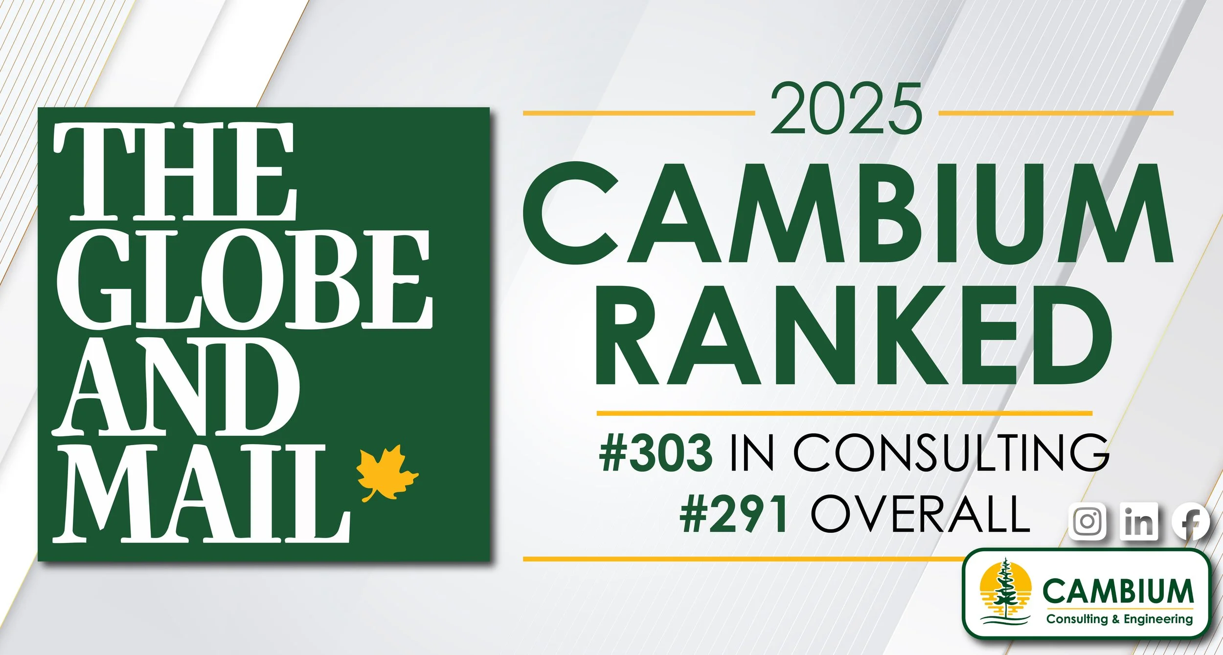 Cambium has once again been recognized on The Globe and Mail’s Report on Business list of Canada’s Top Growing Companies
