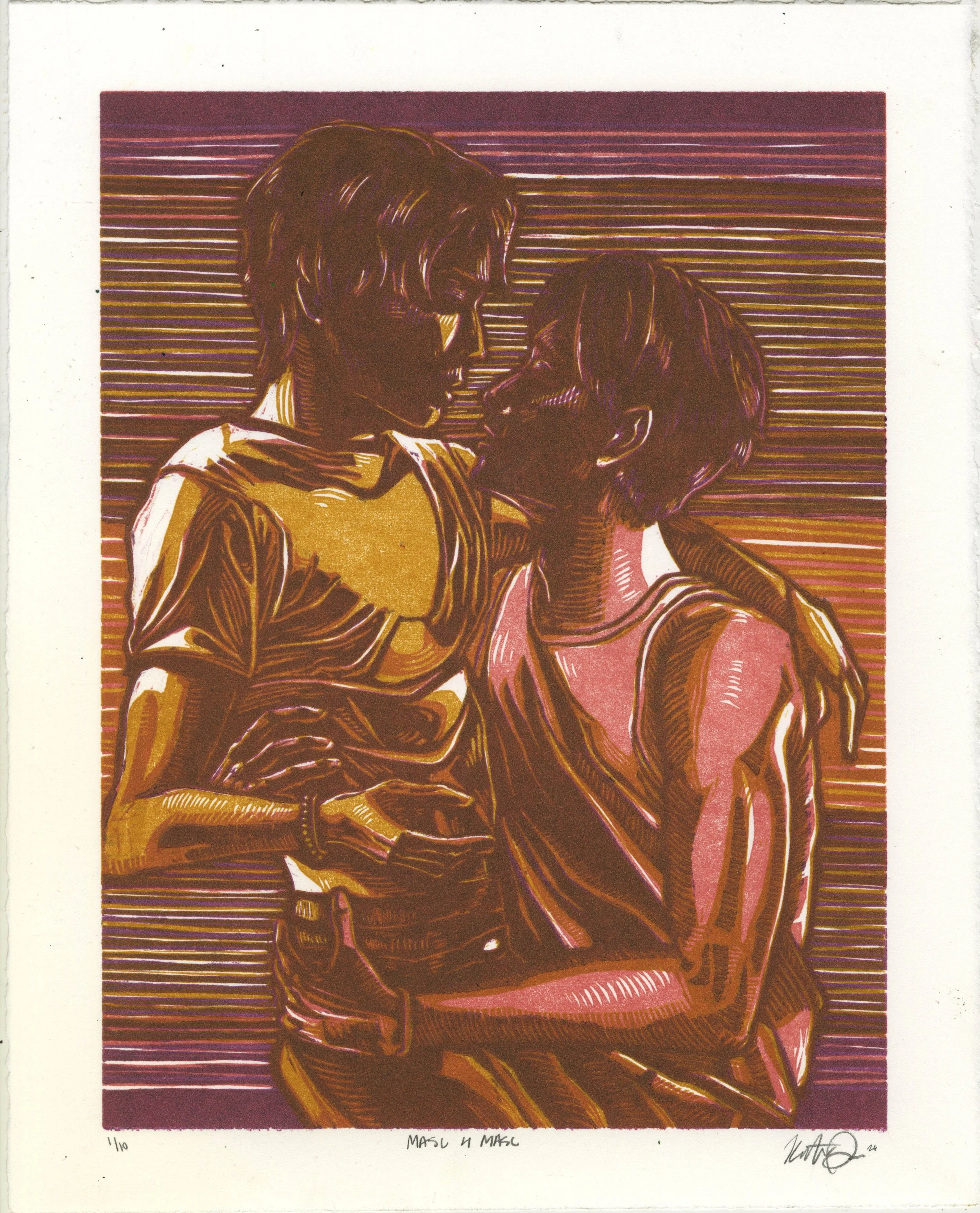 Masc 4 Masc - 11 x 14 in Woodblock Print