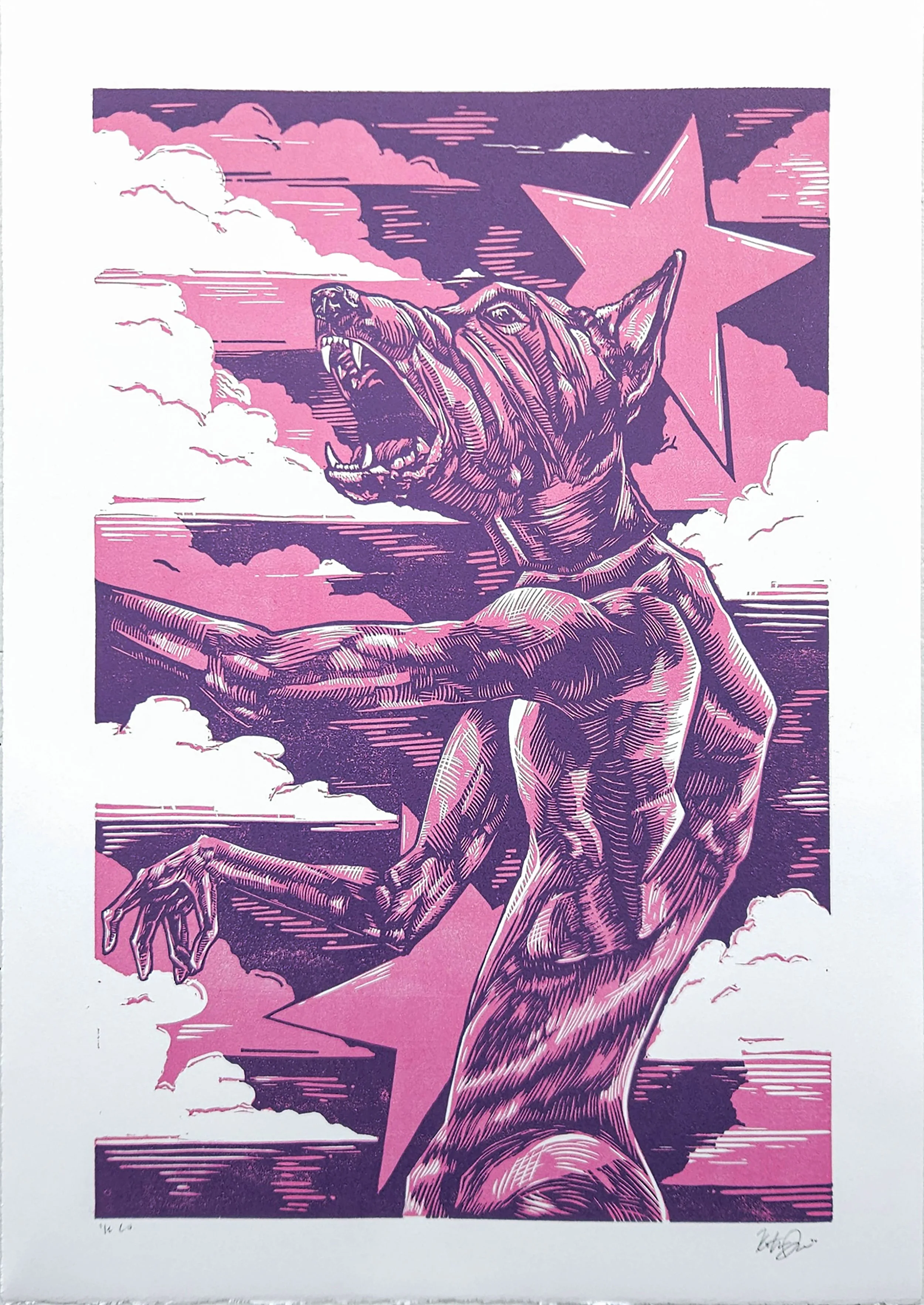 Pink and Purple - 15 x 20 in Variable Reductive Relief
