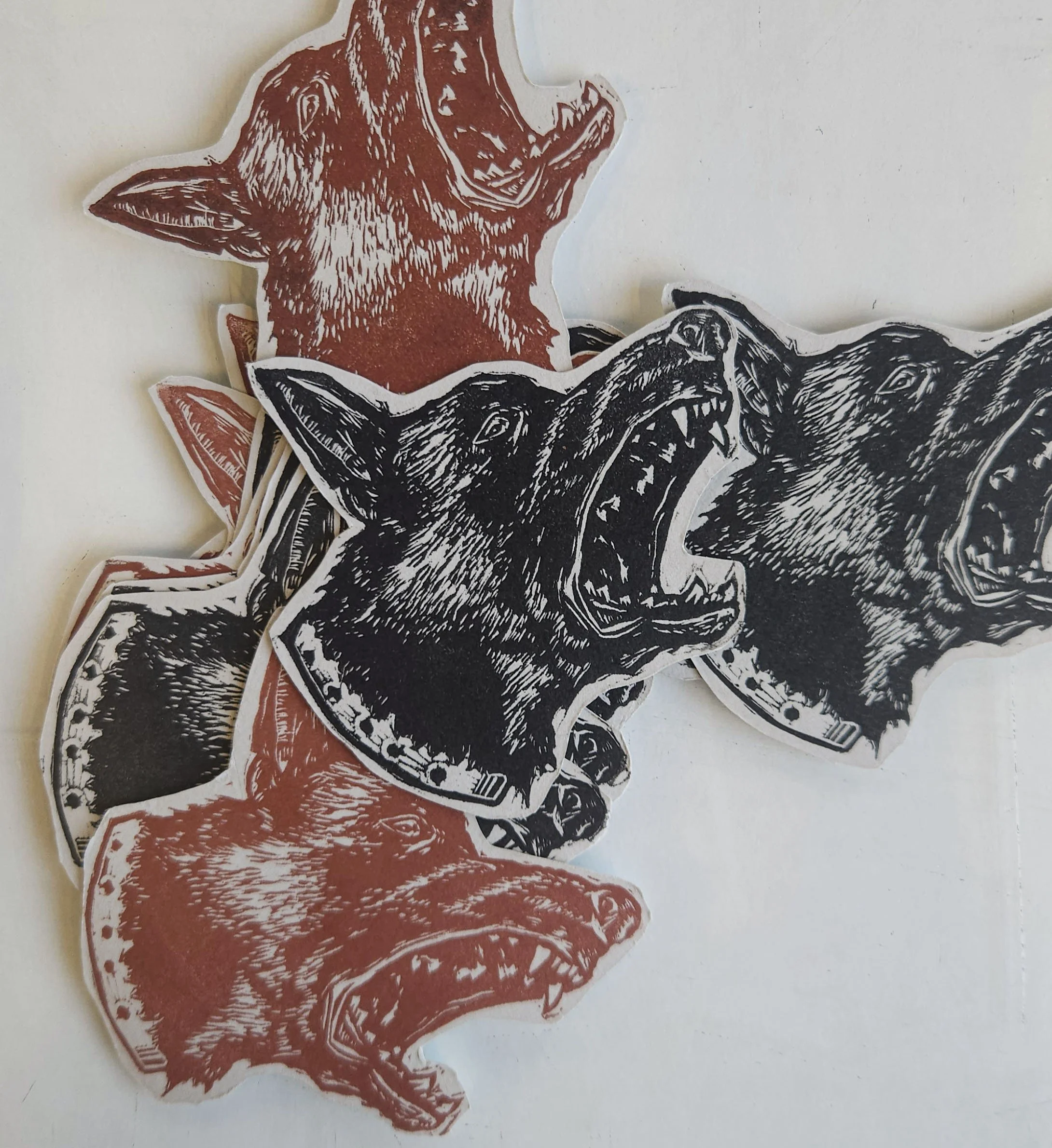 Linocut Dog Sticker