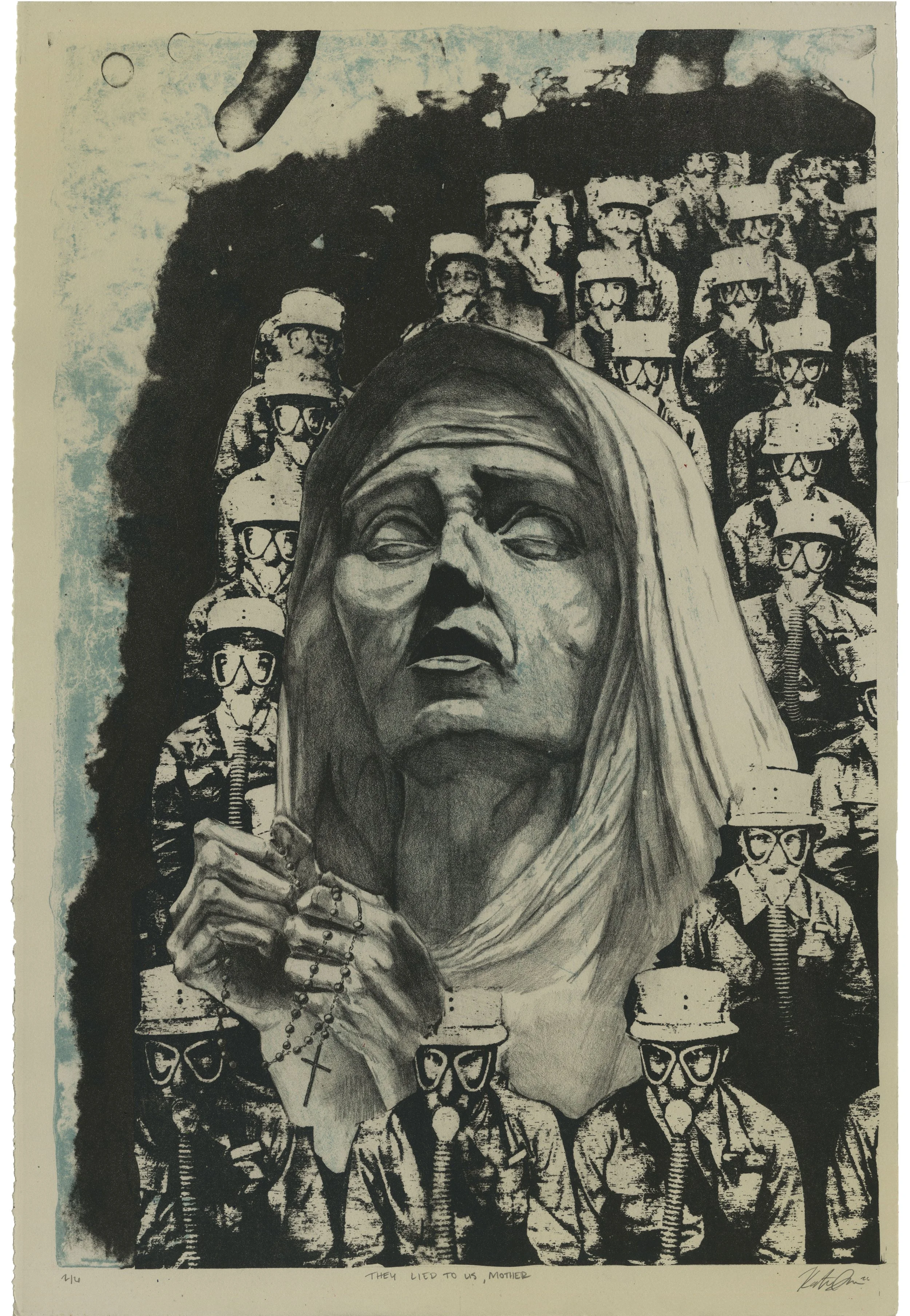 They Lied to Us, Mother - 15x 22 in Lithograph