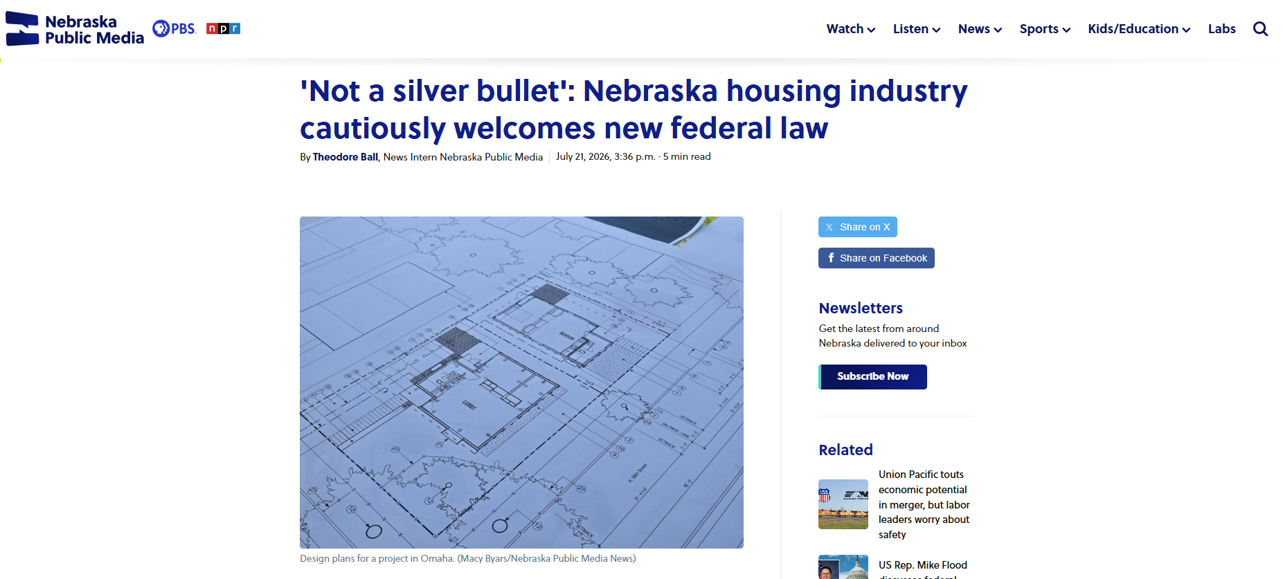 Hoppe Development Featured in Nebraska Public Media on New Federal Housing Law
