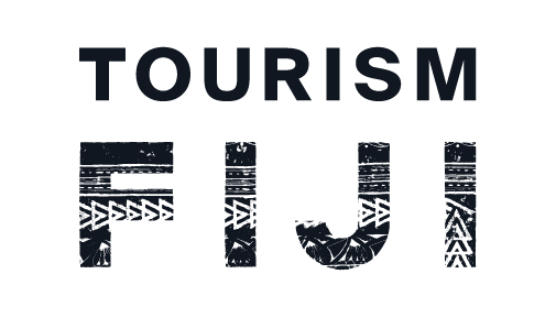 Tourism Fiji logo with the word 'Fiji' in distressed text.