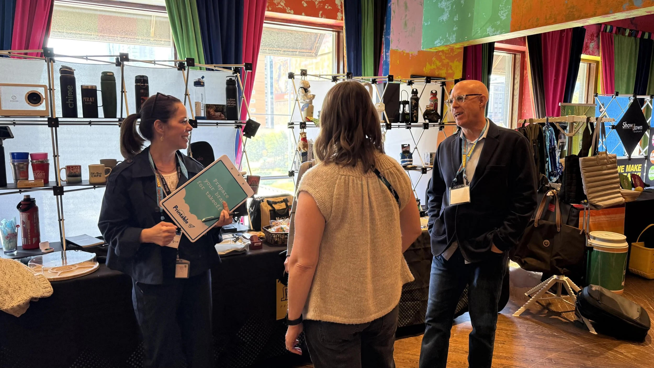 mitch silver talking to clients about promotional products chicago