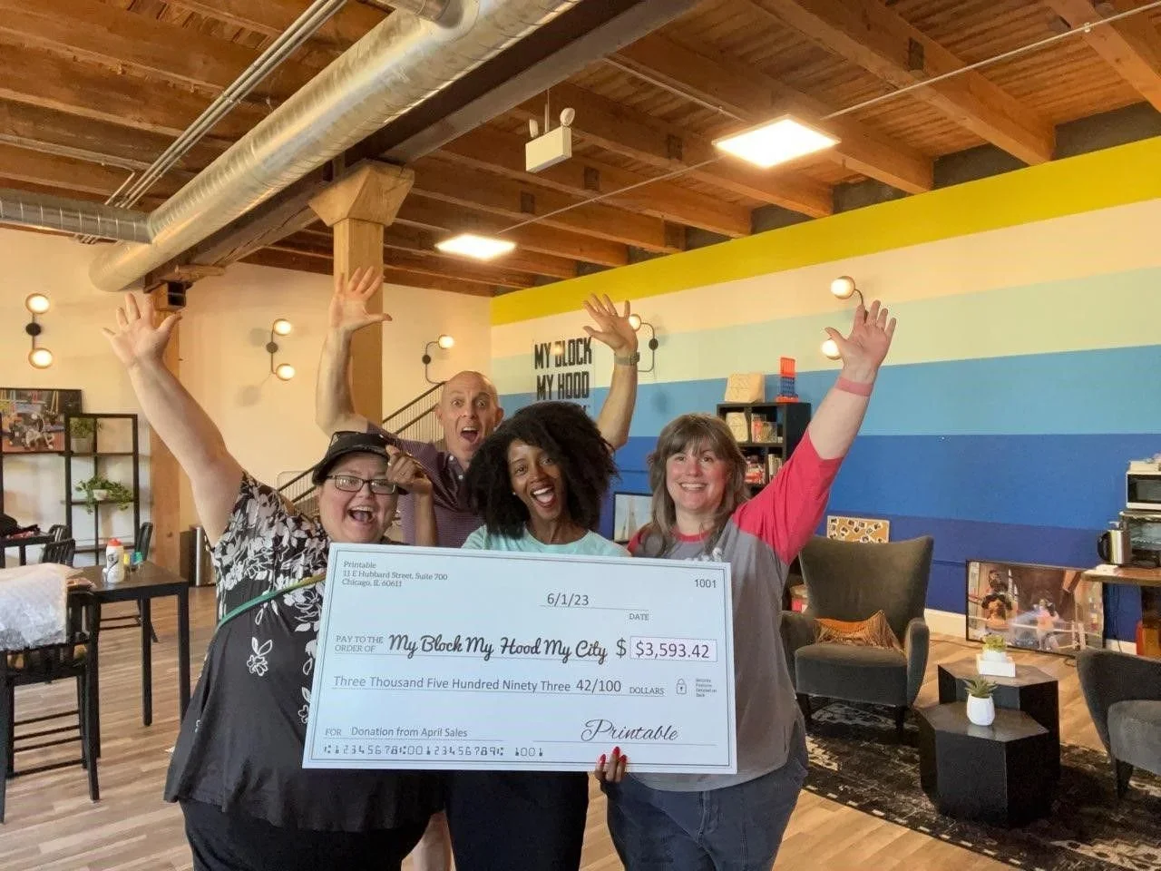 “Image representing Printable’s support of My Block, My Hood, My City, highlighting sponsorship of youth receiving exploration cards for a downtown Chicago event