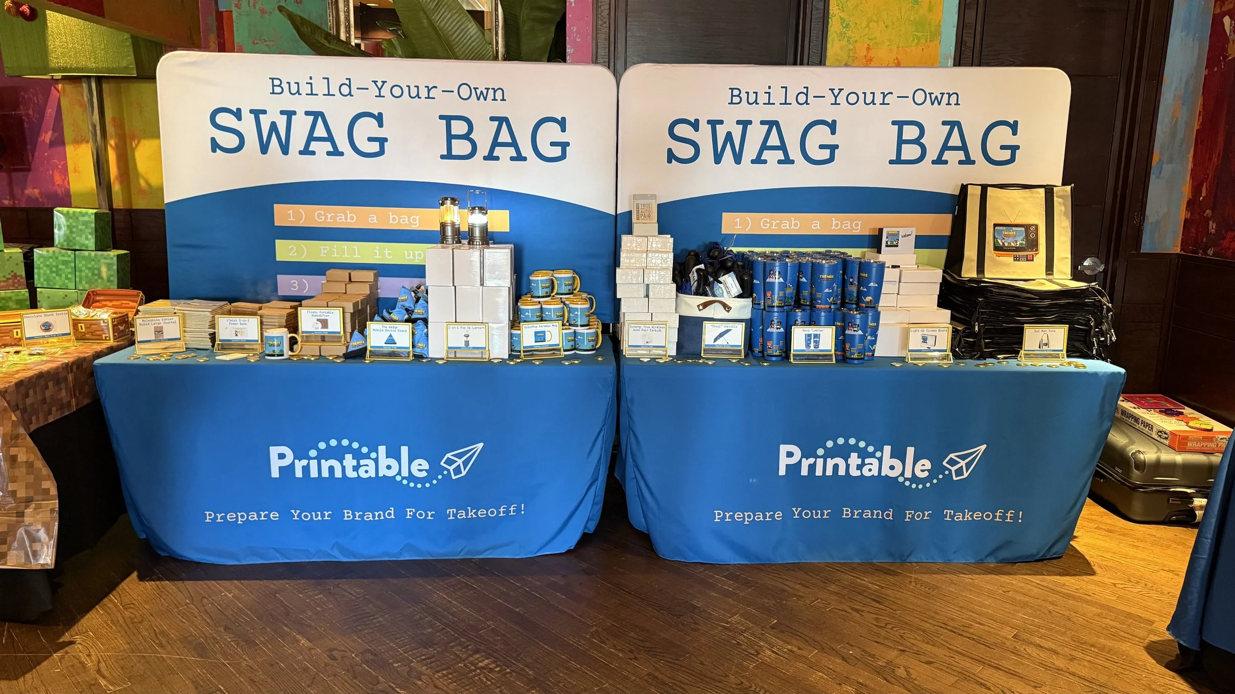 build your own swag bag table printable promotions event