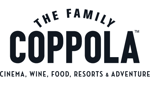 The logo for The Family Coppola, featuring the text 'THE FAMILY COPPOLA' and the tagline 'CINEMA, WINE, FOOD, RESORTS & ADVENTURE'.