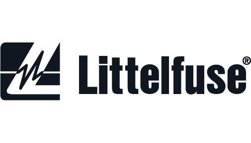Littelfuse logo with text and a stylized lightning bolt icon.