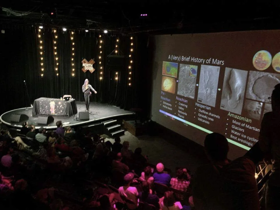 Cassie Stuurman, Mars Planetary Scientist, gives an invited lecture at Astronomy on Tap in Austin, TX, 2016