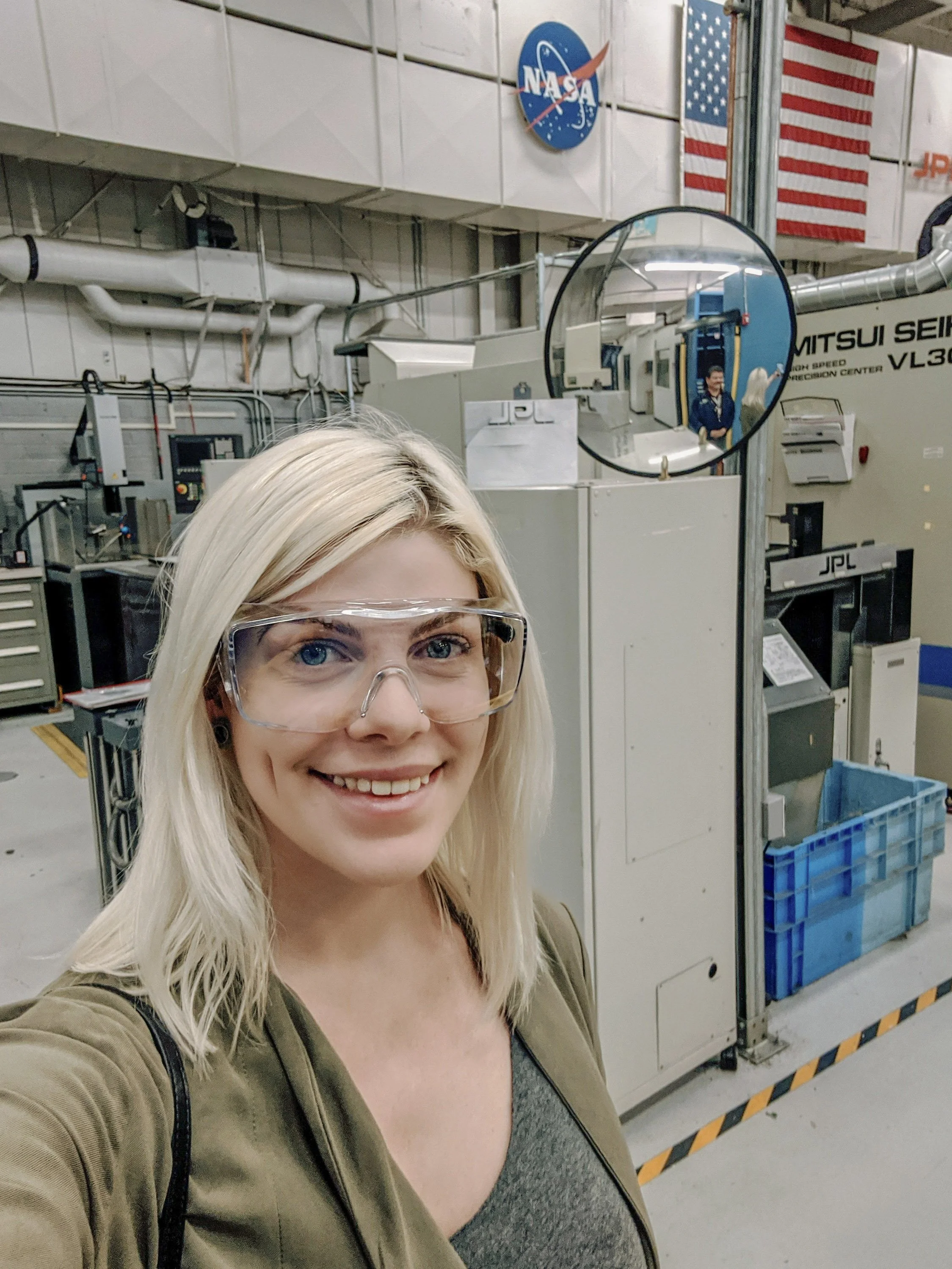 Cassie Stuurman onboarding at NASA JPL, Pasadena, CA, 2019