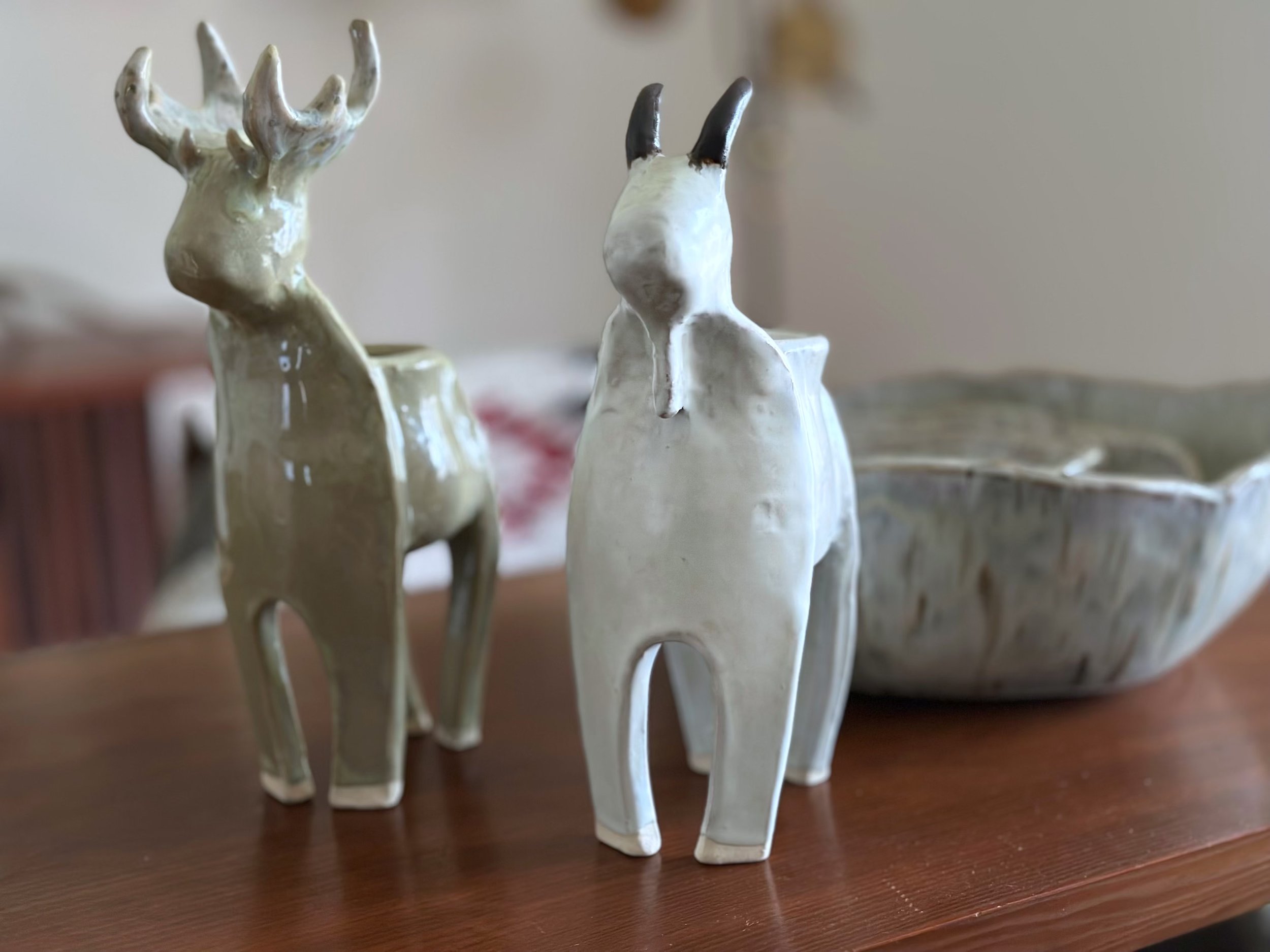 mountain goat + green deer © jesse Fales Green deer and White Matt Goat Yellowstone Wild Life Collection Spring 2025 copy.jpg