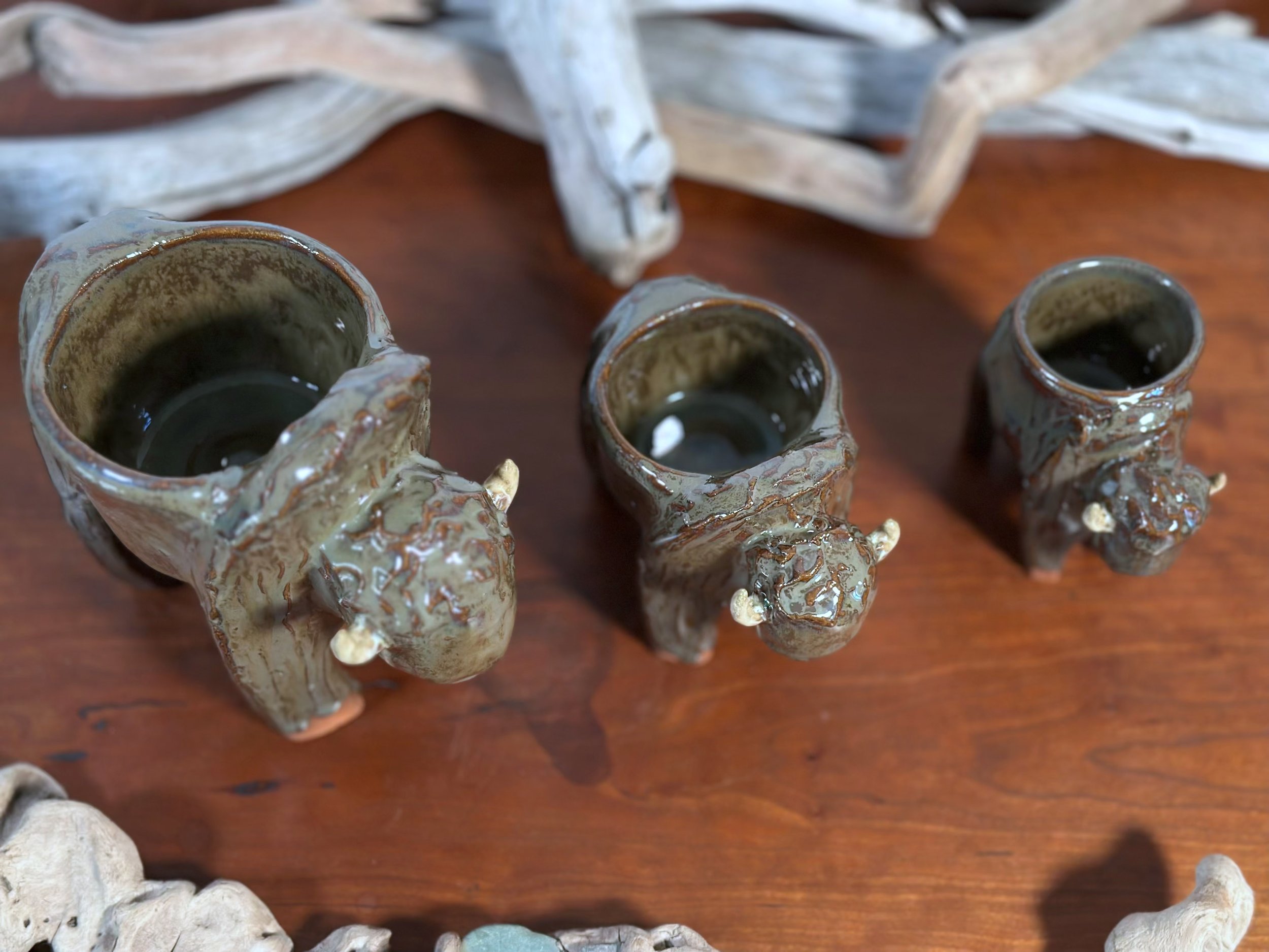 brown Bisons Large and small - yellowstoneware by jesse fales.jpg