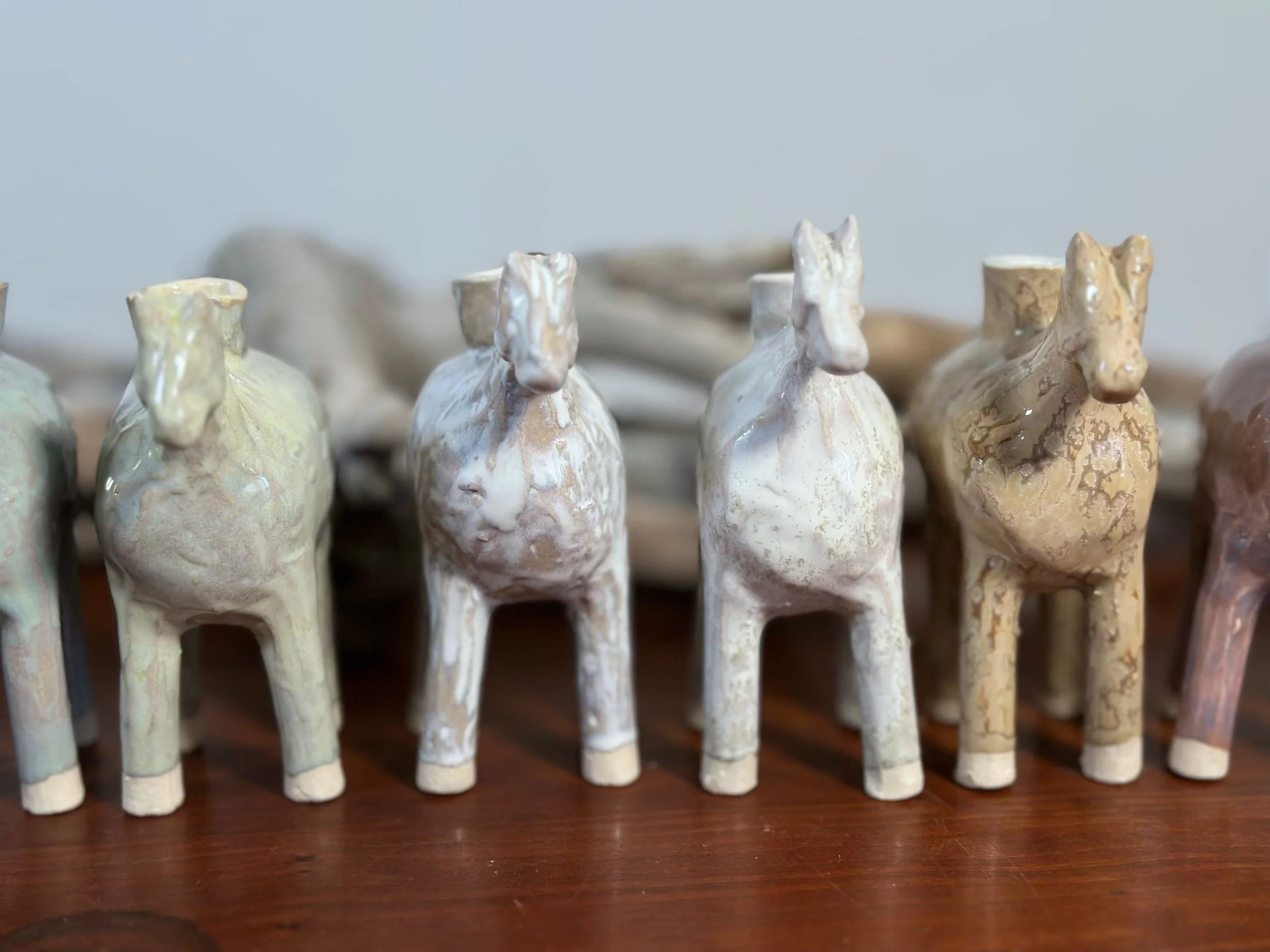 Sage Green, Cloud White, Crystal White, Gold Sand (small Horses) Yellowstoneware by Jesse Fales.jpg