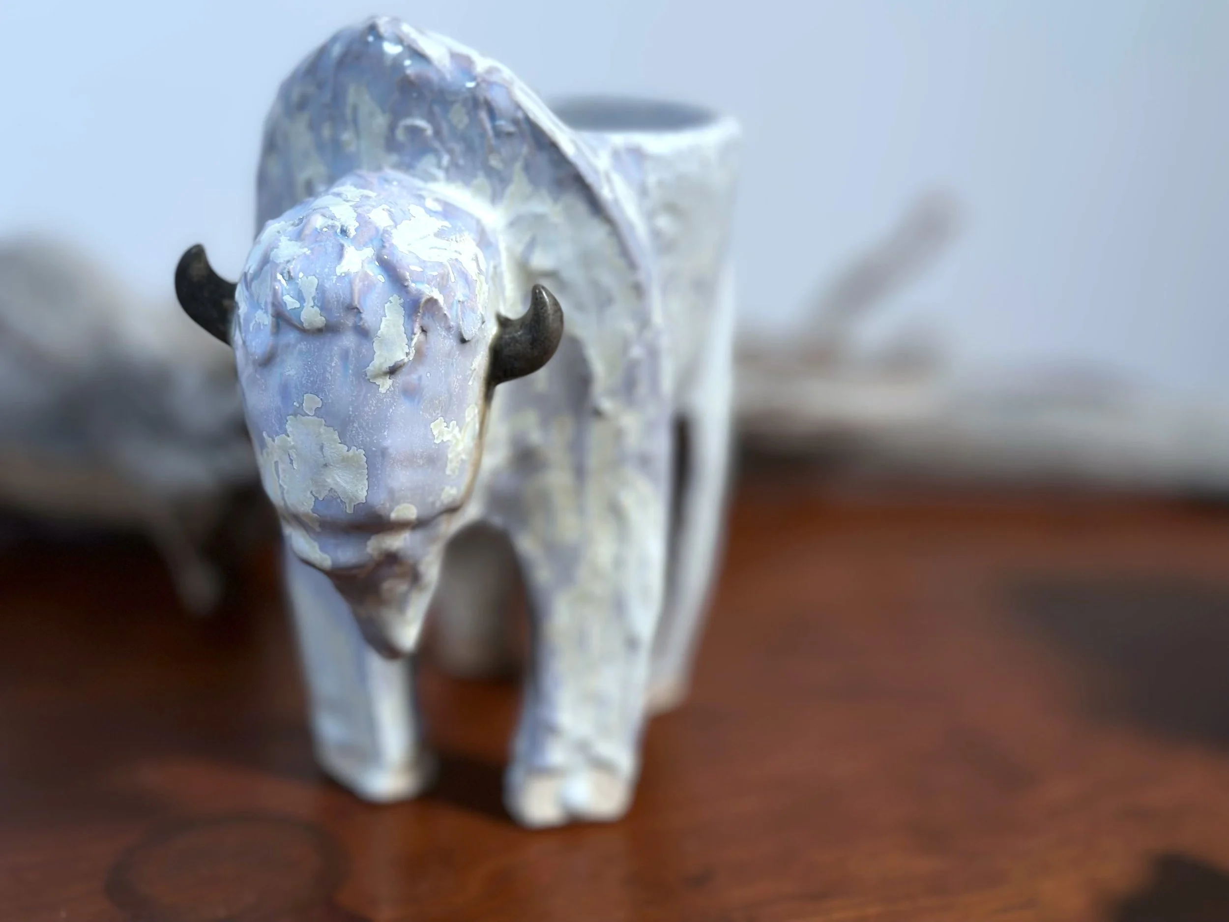 Bison White Pot  (Small, Medium, Large) - 2026 Yellowstone Wildlife Collection