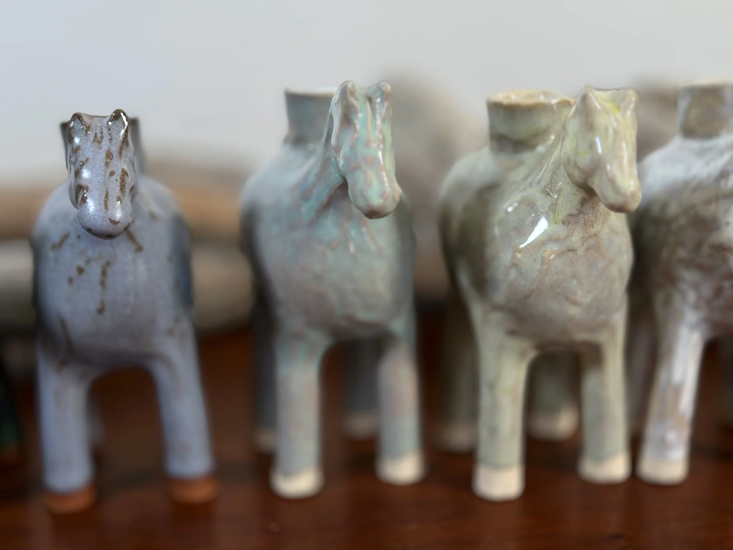sky blue, hot springs blue, sage green (small horses) yellowstoneware by Jesse fales copy.jpg